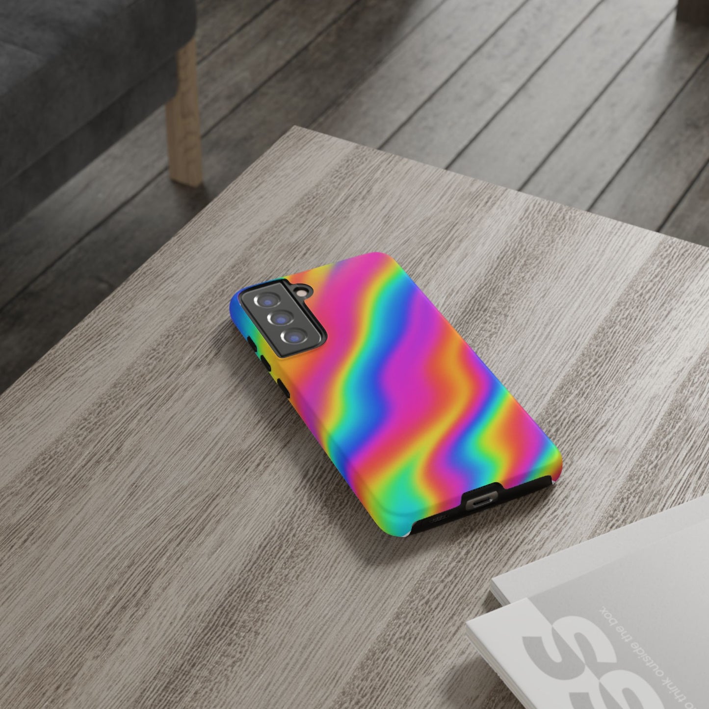 Rainbow Wavy Phone Case - Colorful Tough Cases for Stylish Protection, LGBTQ+ Pride Gift, Trendy Phone Accessory, Birthday, Holiday Present