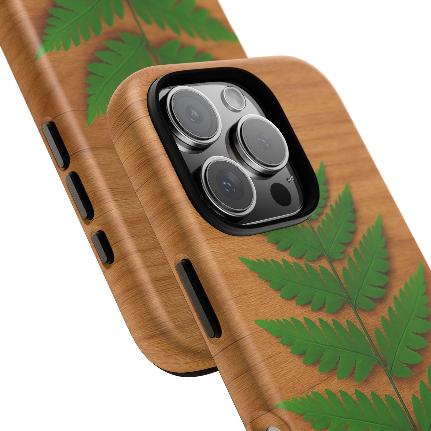 Wooden Fern Phone Case - Eco-Friendly Tough Cases for Nature Lovers, Unique Gift, Customizable Design, Nature-Themed Accessories