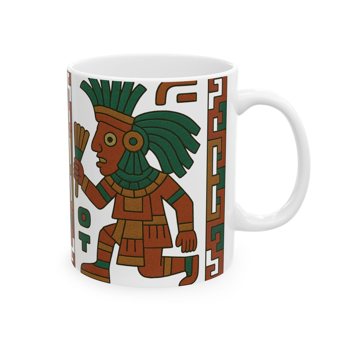 Ceramic Mug with Aztec Design, Coffee Lover's Gift, Unique Kitchenware, Boho Home Decor, Ethnic Art Mug, aztec