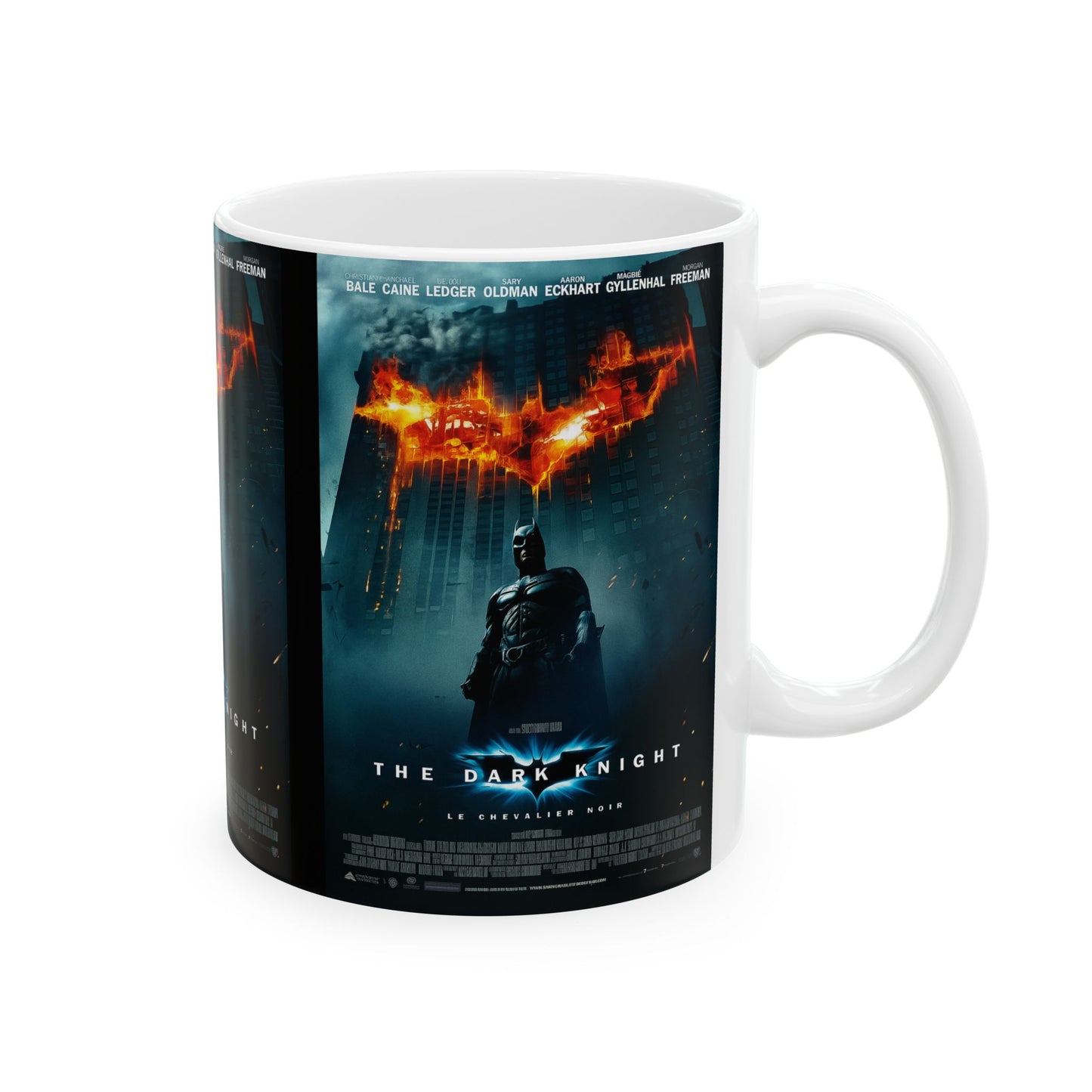 Ceramic Mug with Dark Knight Design, Batman Coffee Mug, Movie Lover Gift, Nerdy Drinkware, Themed Kitchen Decor