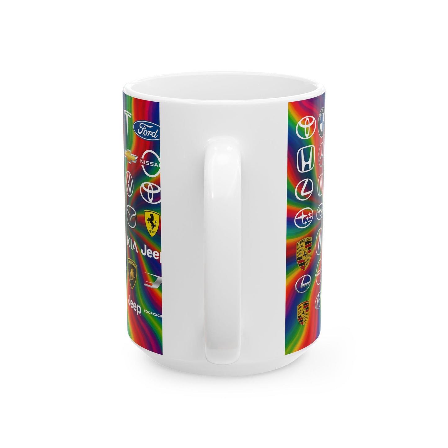 Vibrant Auto Enthusiast Ceramic Mug | Car Logo Collection, Unique Gift for Car Lovers, Rainbow Design, 11oz & 15oz Sizes, Perfect for [...]