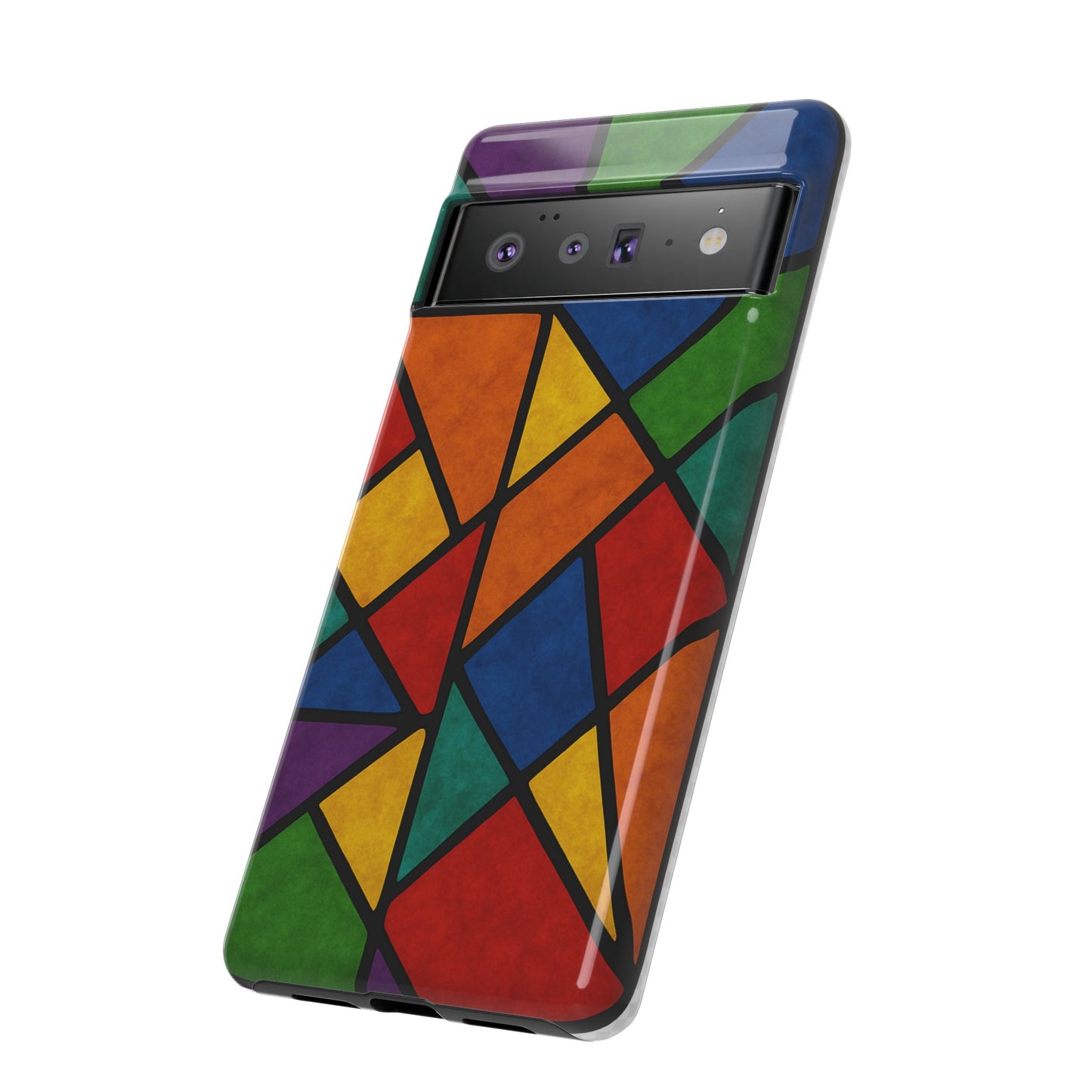 Colorful Phone Case, Stained Glass Pattern, Artistic Phone Cover, Unique Smartphone Protection, Vibrant Gift for All Occasions