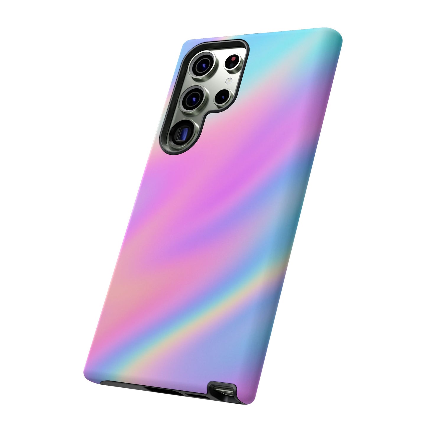 Colorful Holographic Phone Case, Tough Cases for iPhone, Trendy Phone Cover, Unique Gift for Her, Pastel Phone Accessory