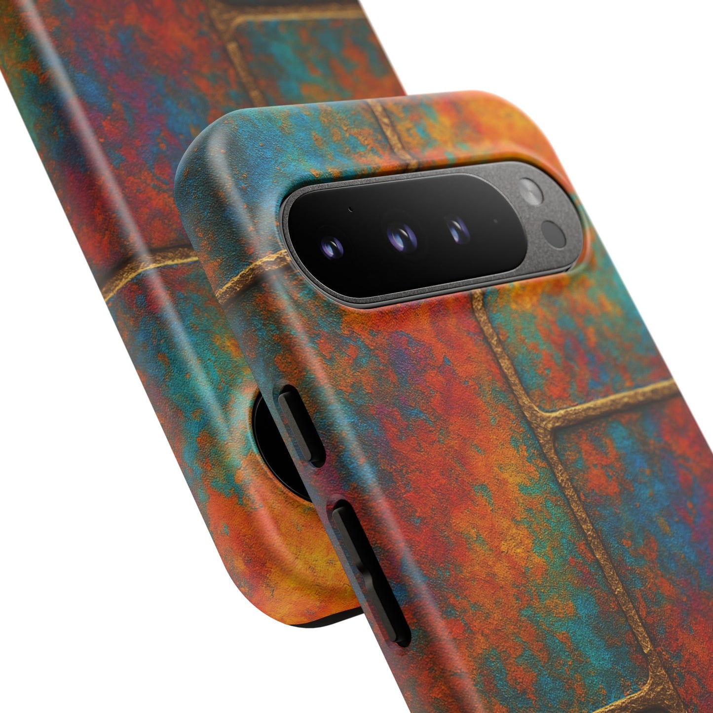 Colorful Textured Phone Case, Vibrant iPhone Cover, Tough Protective Shell, Unique Mobile Accessory, Artisan Phone Protection