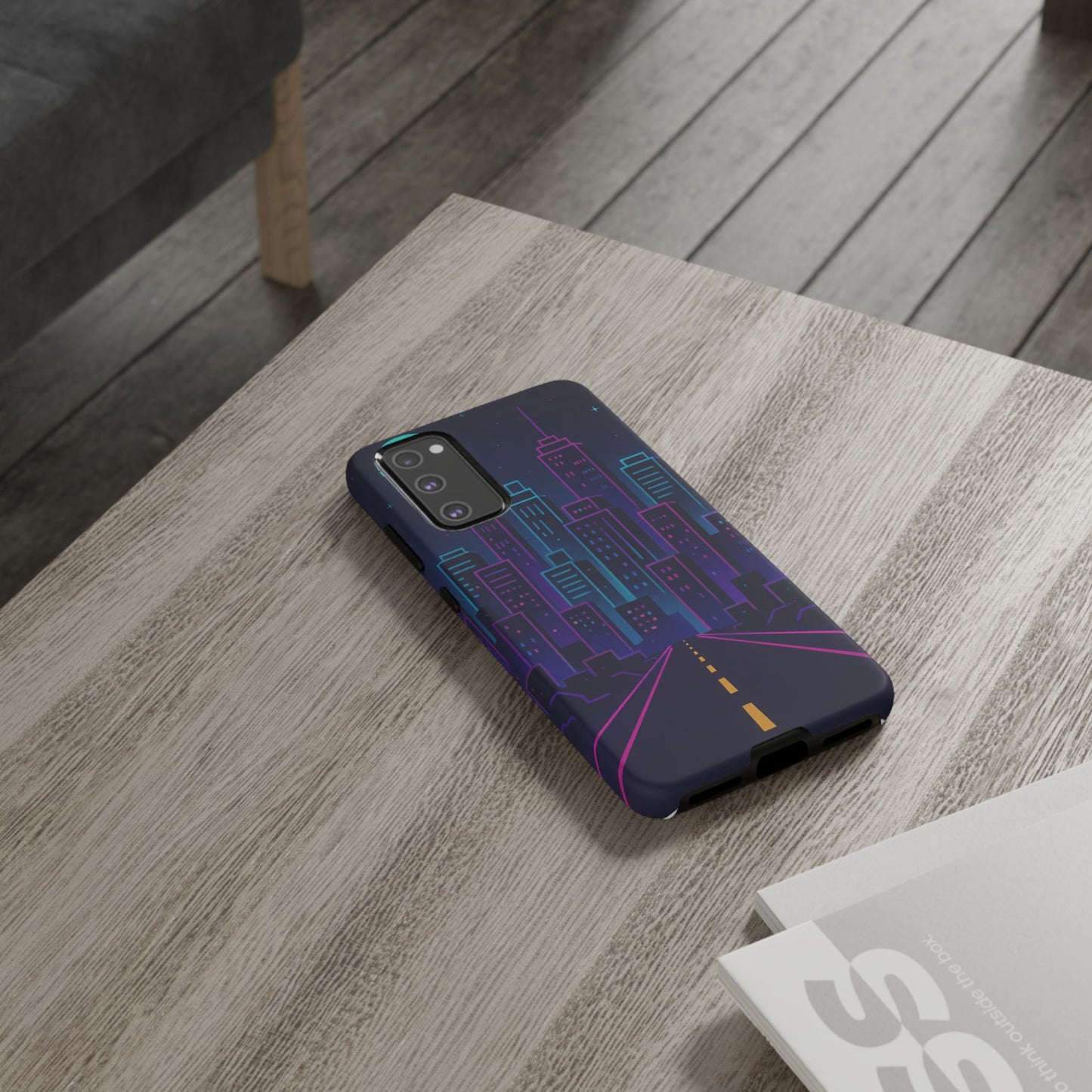 Cityscape Phone Case, Tough Cases, Urban Style, Nighttime Vibe, Phone Cover, Gift for City Lovers, Modern Design