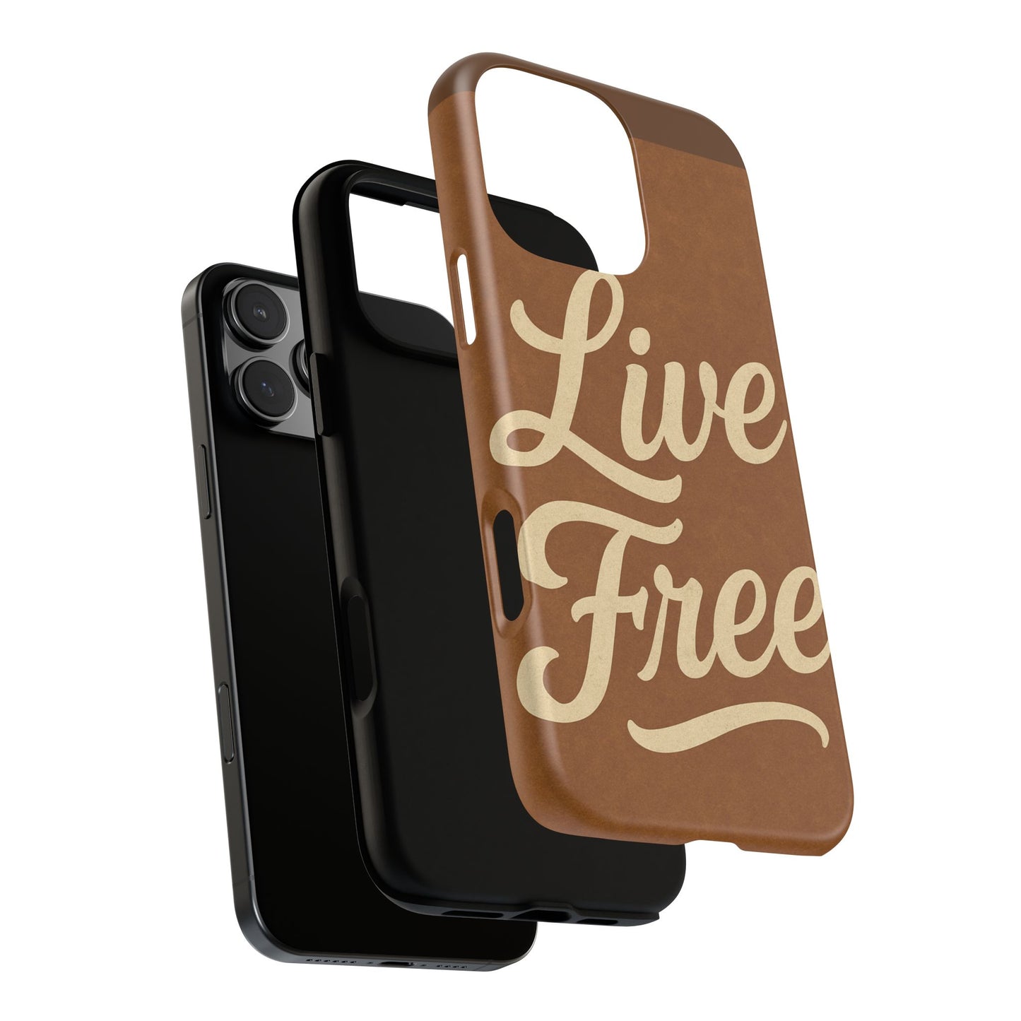 Live Free Phone Case, Tough Cases, Inspirational Phone Accessories, Gift for Adventurers, Customizable Design, Unique Tech Gifts