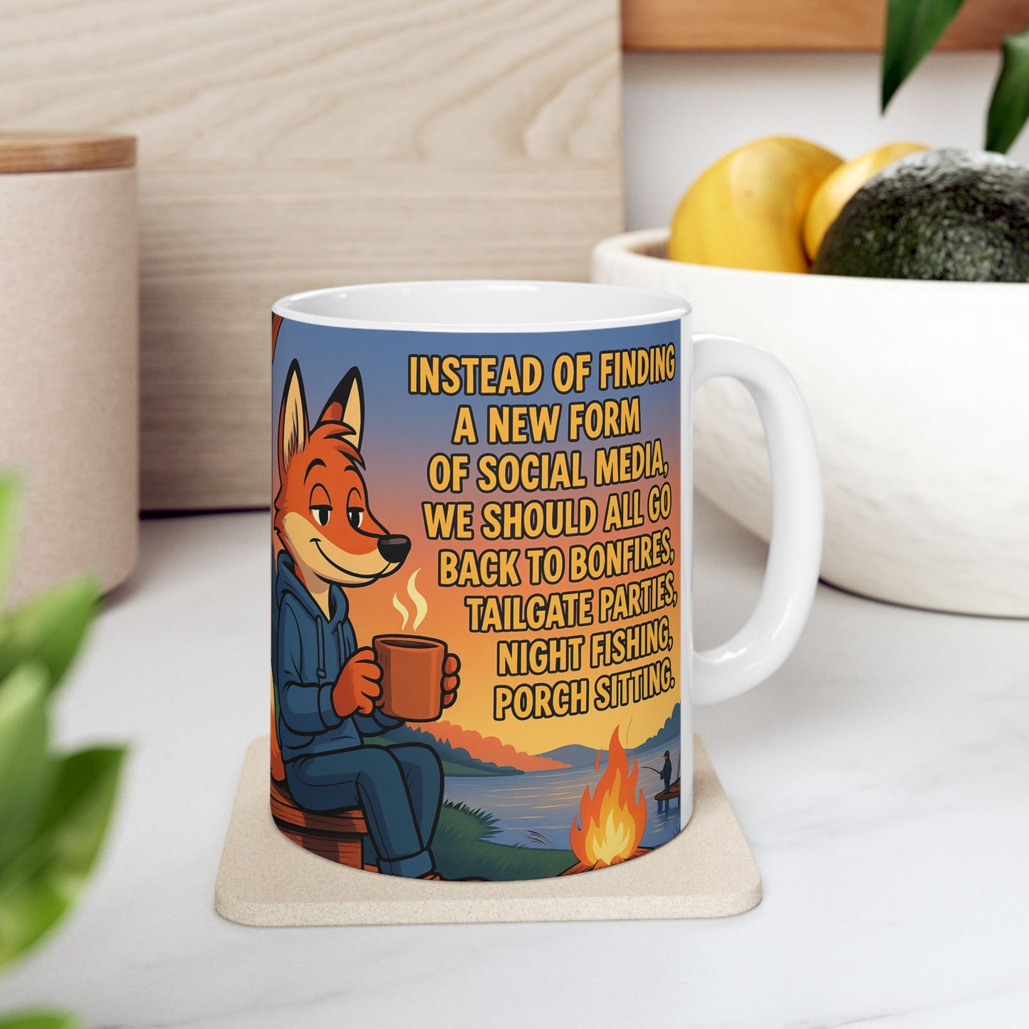 Cozy Fox Ceramic Mug - Perfect for Campfires, Bonfires, and Relaxation | Whimsical Coffee Cup, Gift for Nature Lovers, Outdoor [...]