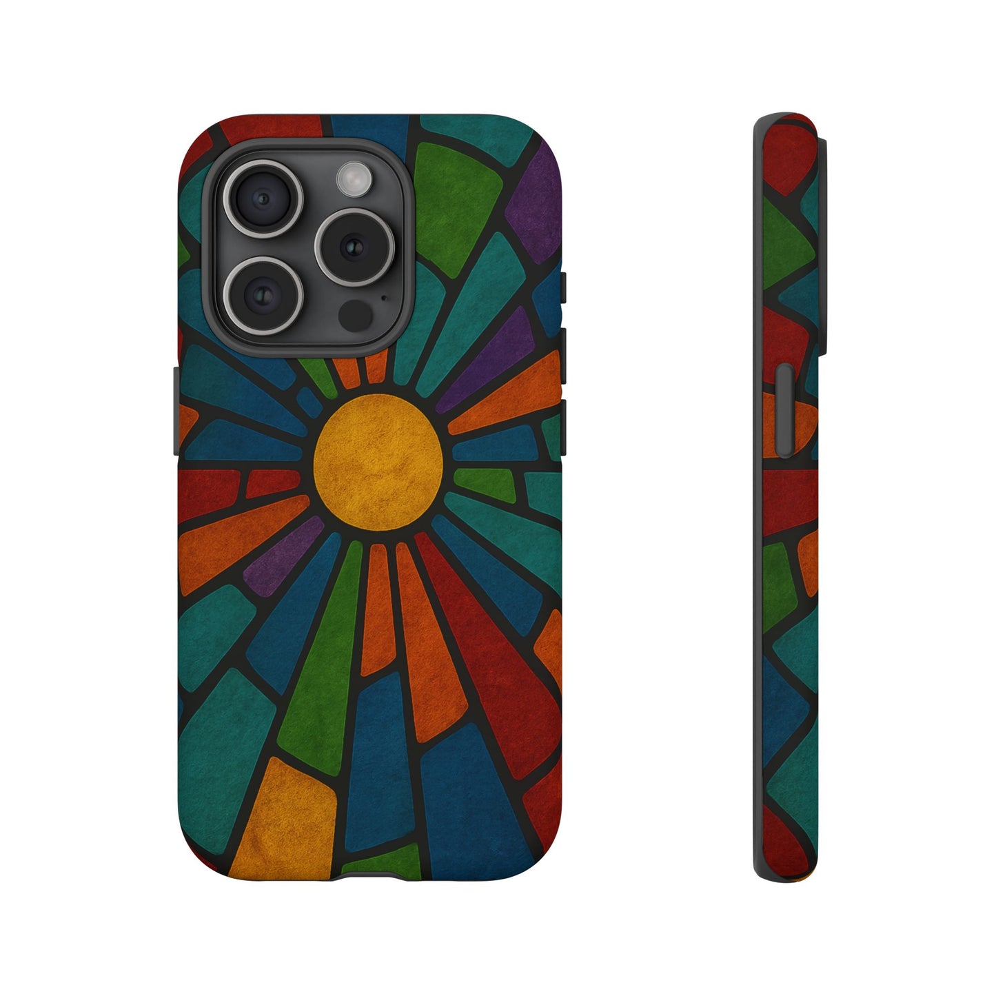 Colorful Stained Glass Phone Case, Tough Cases, Artistic Phone Cover, Vibrant Mobile Accessory, Unique Gift for Art Lovers