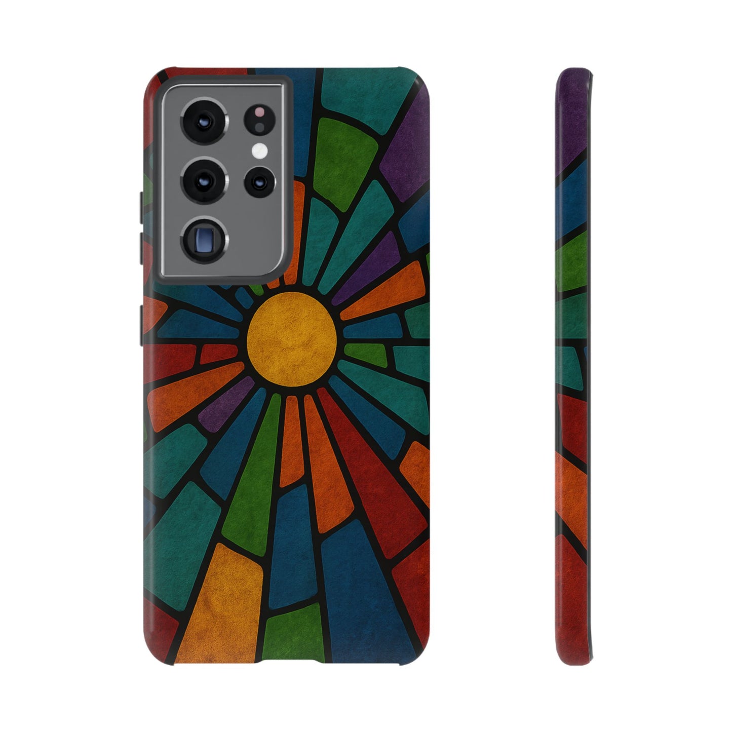 Colorful Stained Glass Phone Case, Tough Cases, Artistic Phone Cover, Vibrant Mobile Accessory, Unique Gift for Art Lovers