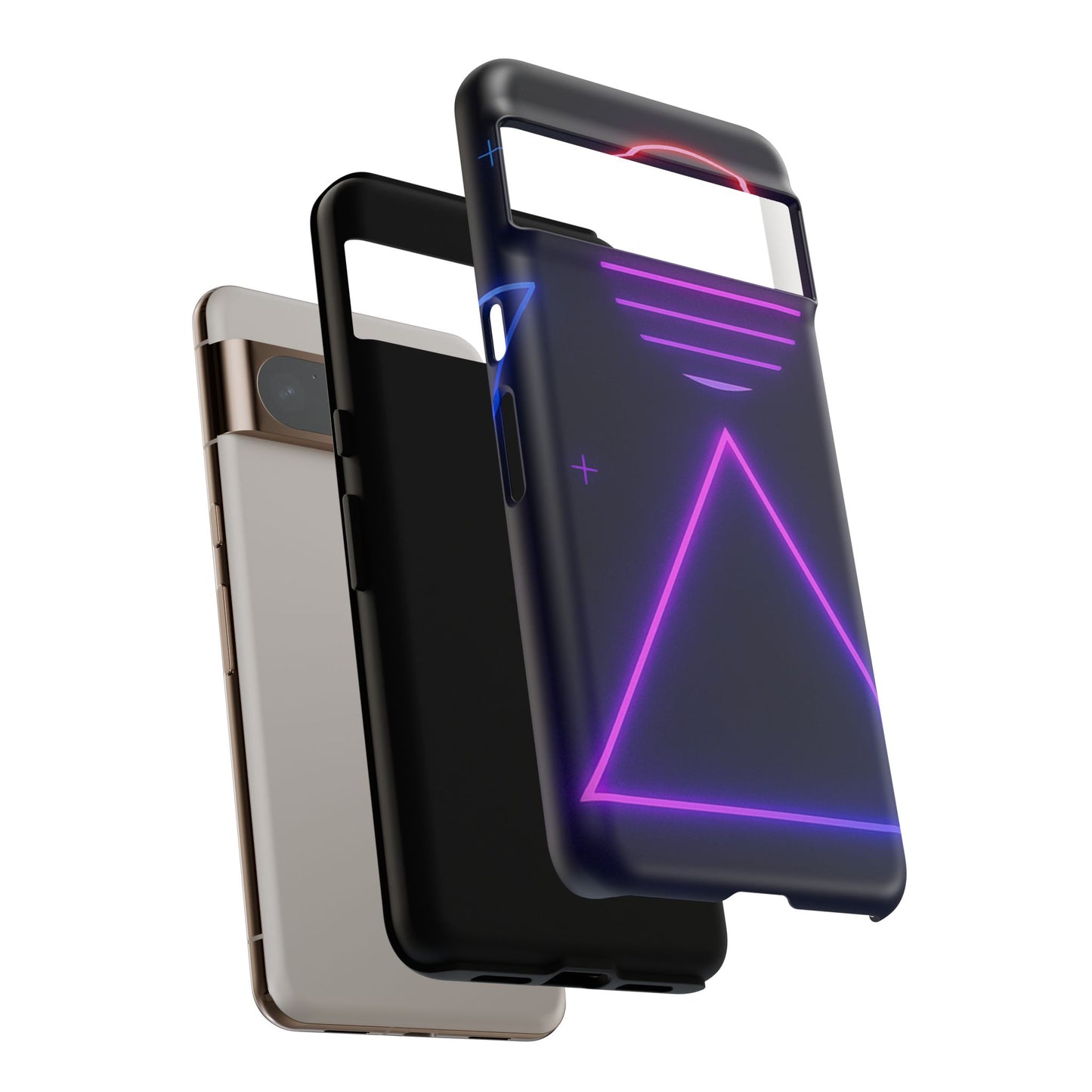 Retro Neon Phone Case, Tough Cases for iPhone, 80s Aesthetic Phone Cover, Abstract Neon Design, Gift for Tech Lovers