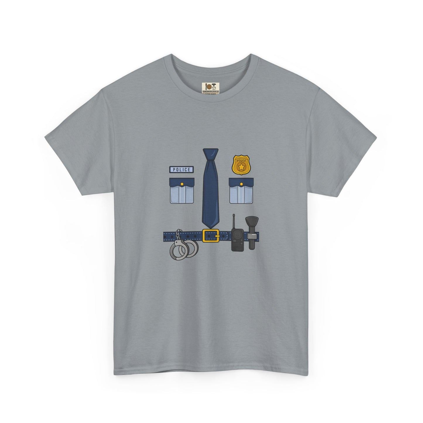 Police Officer Badge Tee, Unisex Heavy Cotton Tee, Funny Police Shirt, Law Enforcement Gift, Casual Wear, Police Appreciation