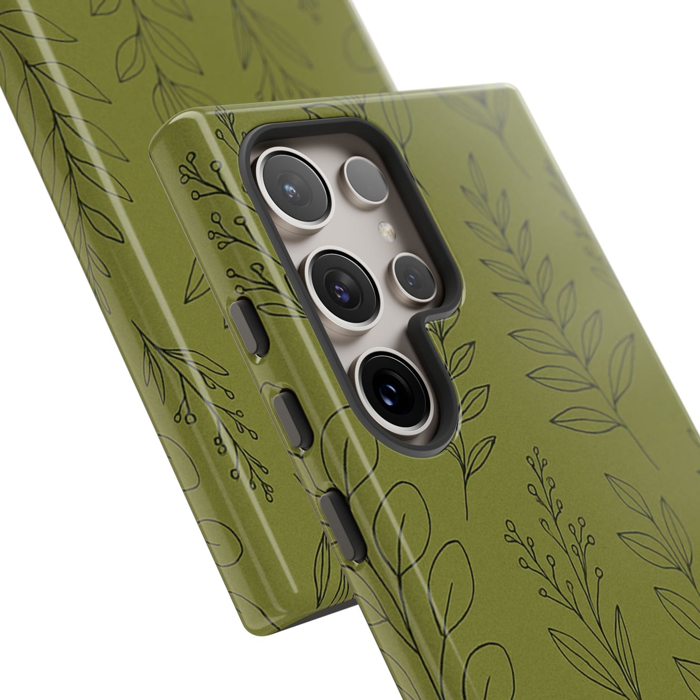 Stylish Phone Case, Botanical Design, Tough Phone Cover, Green Floral Case, Nature Inspired Gift, Eco-Friendly Accessory