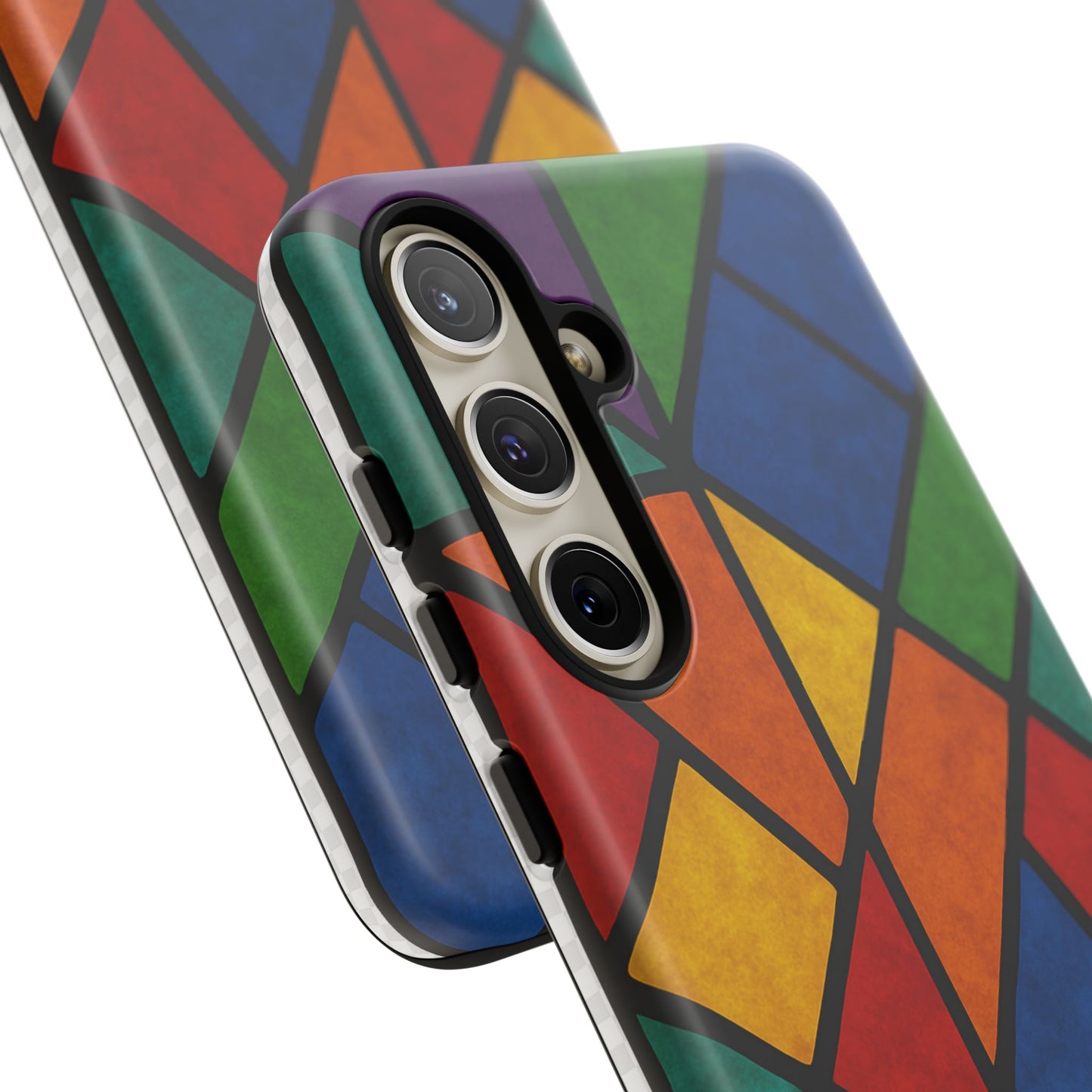 Colorful Phone Case, Stained Glass Pattern, Artistic Phone Cover, Unique Smartphone Protection, Vibrant Gift for All Occasions
