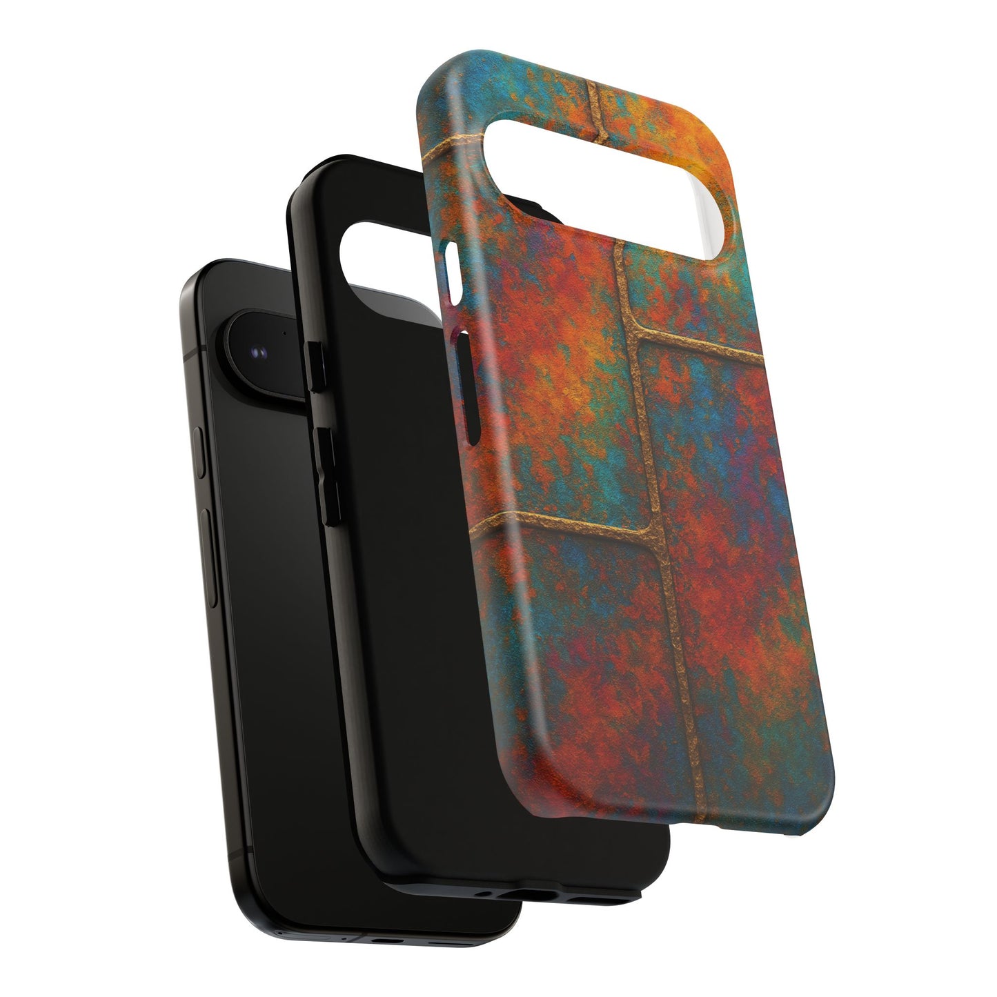 Colorful Textured Phone Case, Vibrant iPhone Cover, Tough Protective Shell, Unique Mobile Accessory, Artisan Phone Protection