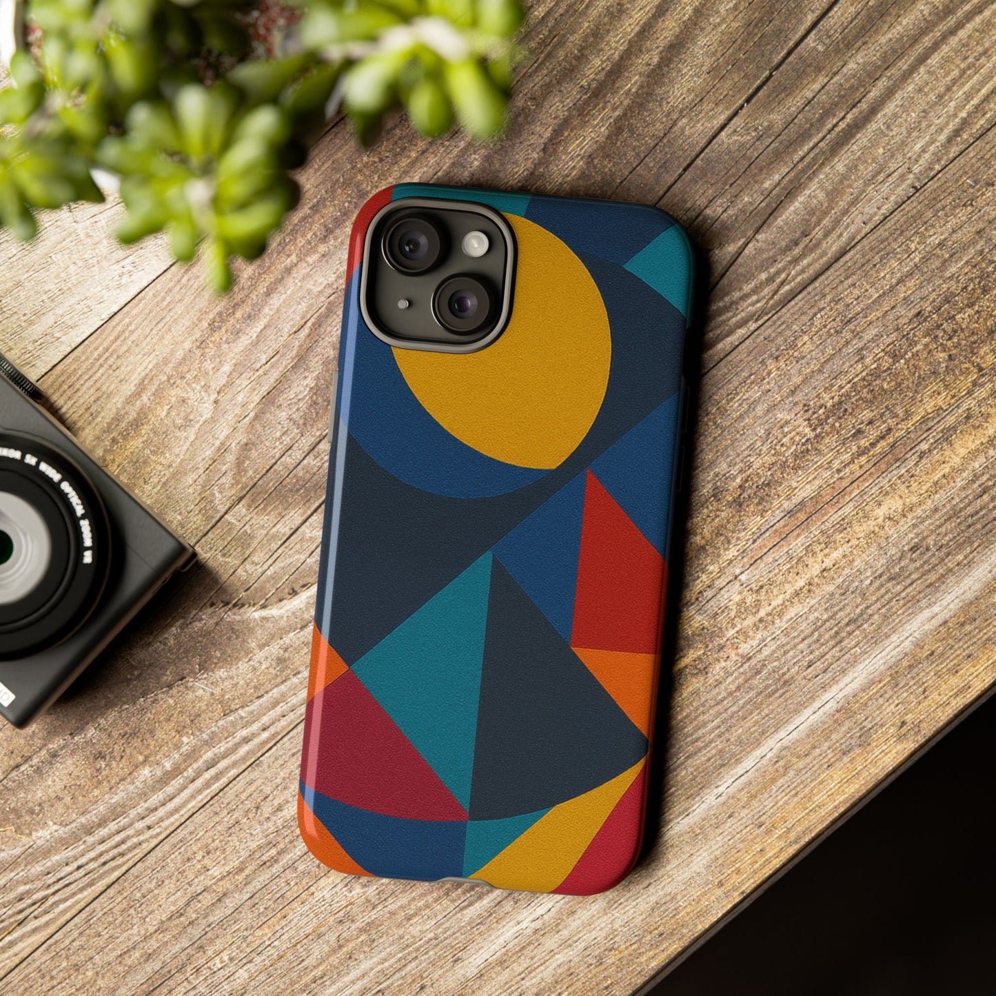 Vibrant Phone Case, Colorful Phone Cover, Geometric Design, Artistic Gift, Trendy Accessory, Vibrant Colors, Unique Design
