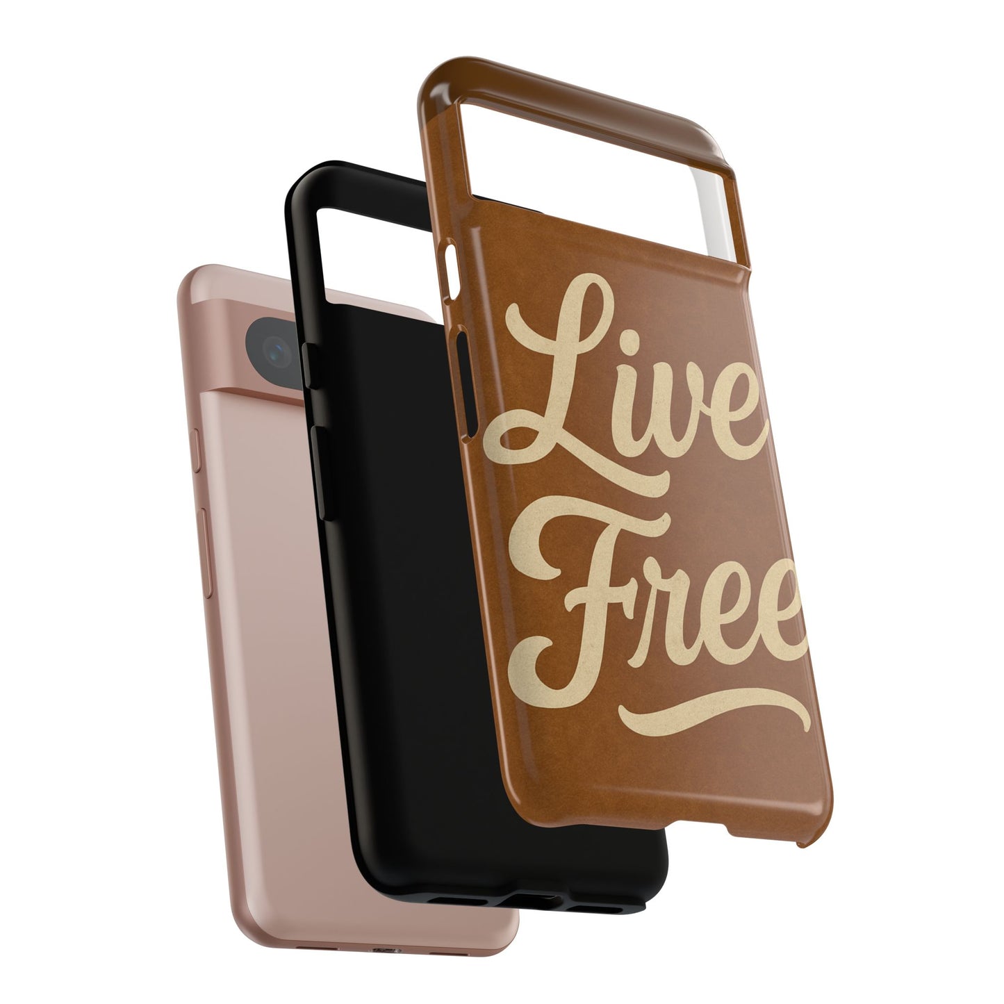 Live Free Phone Case, Tough Cases, Inspirational Phone Accessories, Gift for Adventurers, Customizable Design, Unique Tech Gifts