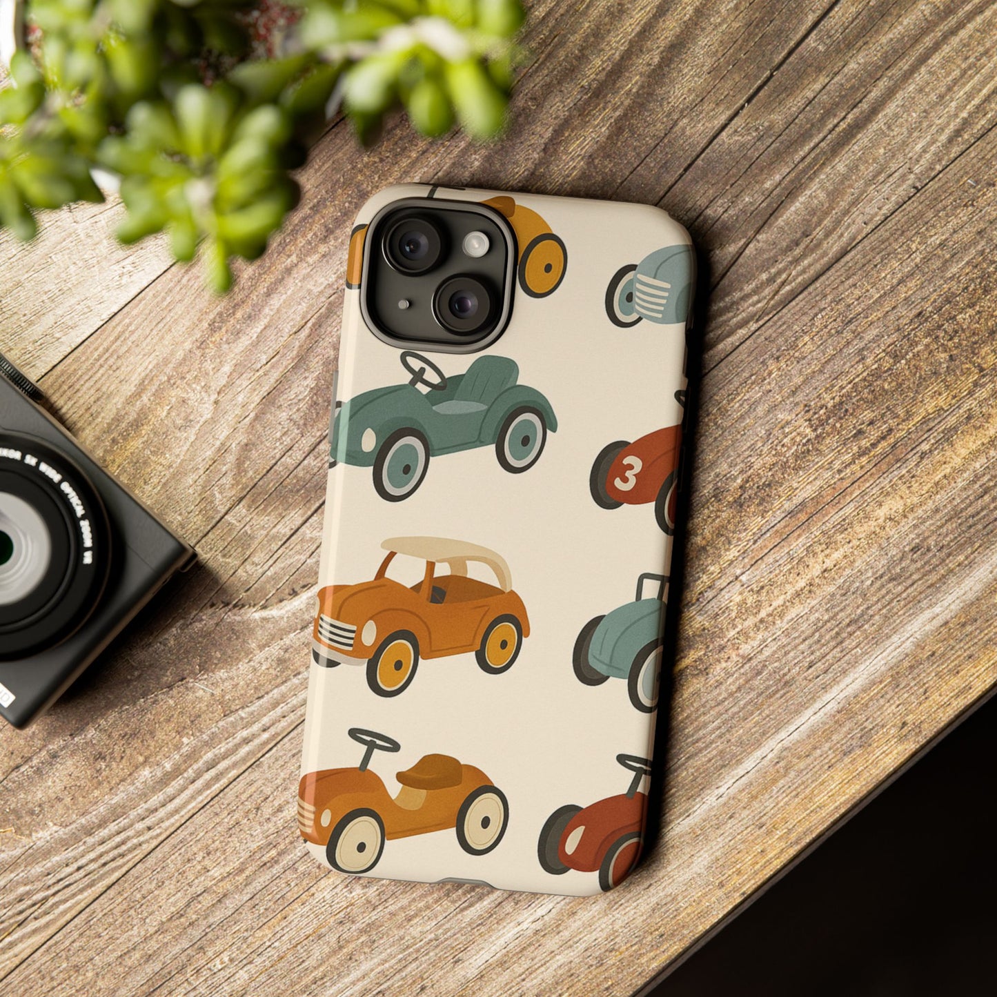 Vintage Car Phone Case, Tough Cases, Kids Gift, Car Lover Accessory, Retro Style, Phone Protection, Unique Design, pedal cars