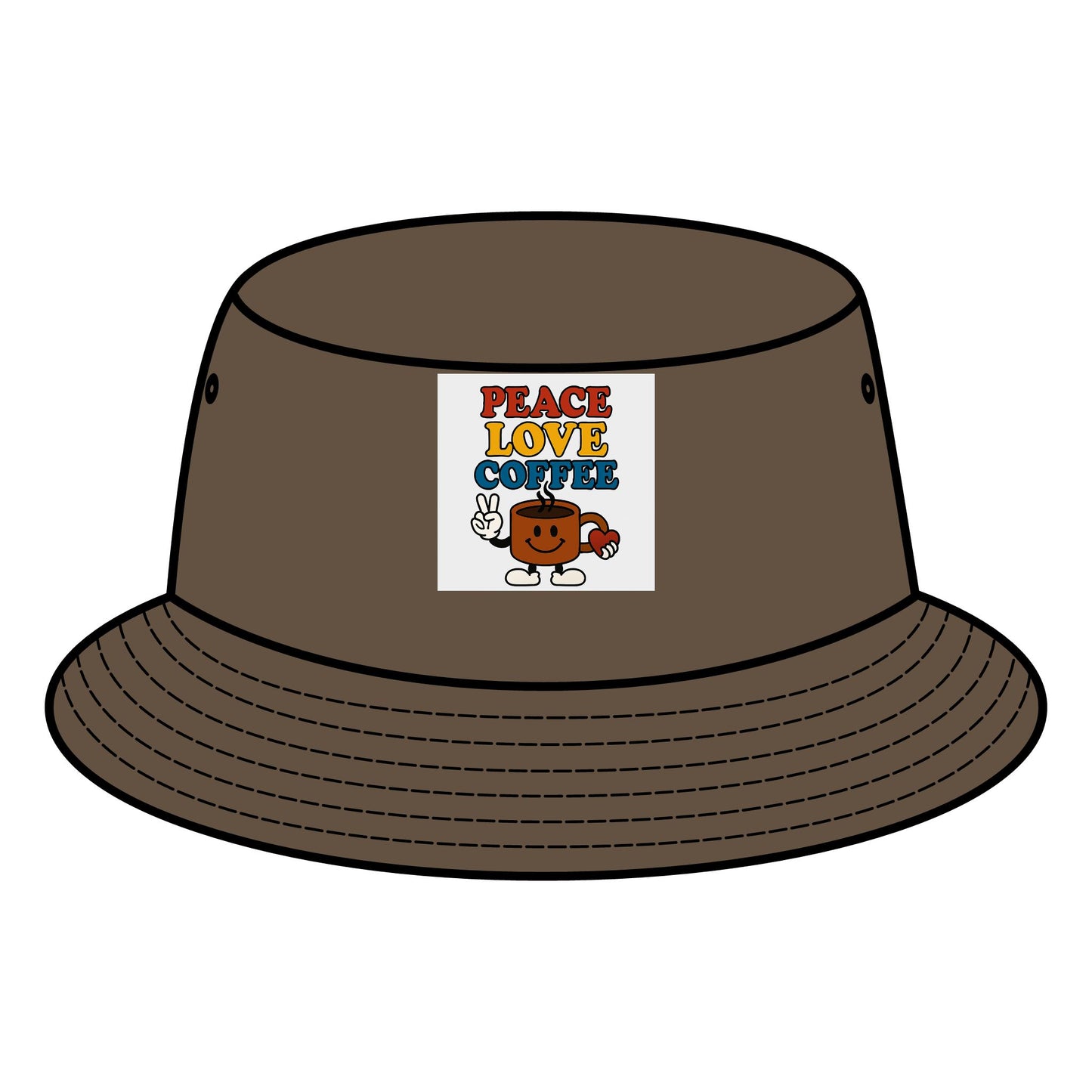 Peace Love Coffee Bucket Hat - Fun Summer Accessory, Perfect Gift for Coffee Lovers, Festival Wear, Casual Outing Gear, Stylish Sun [...]