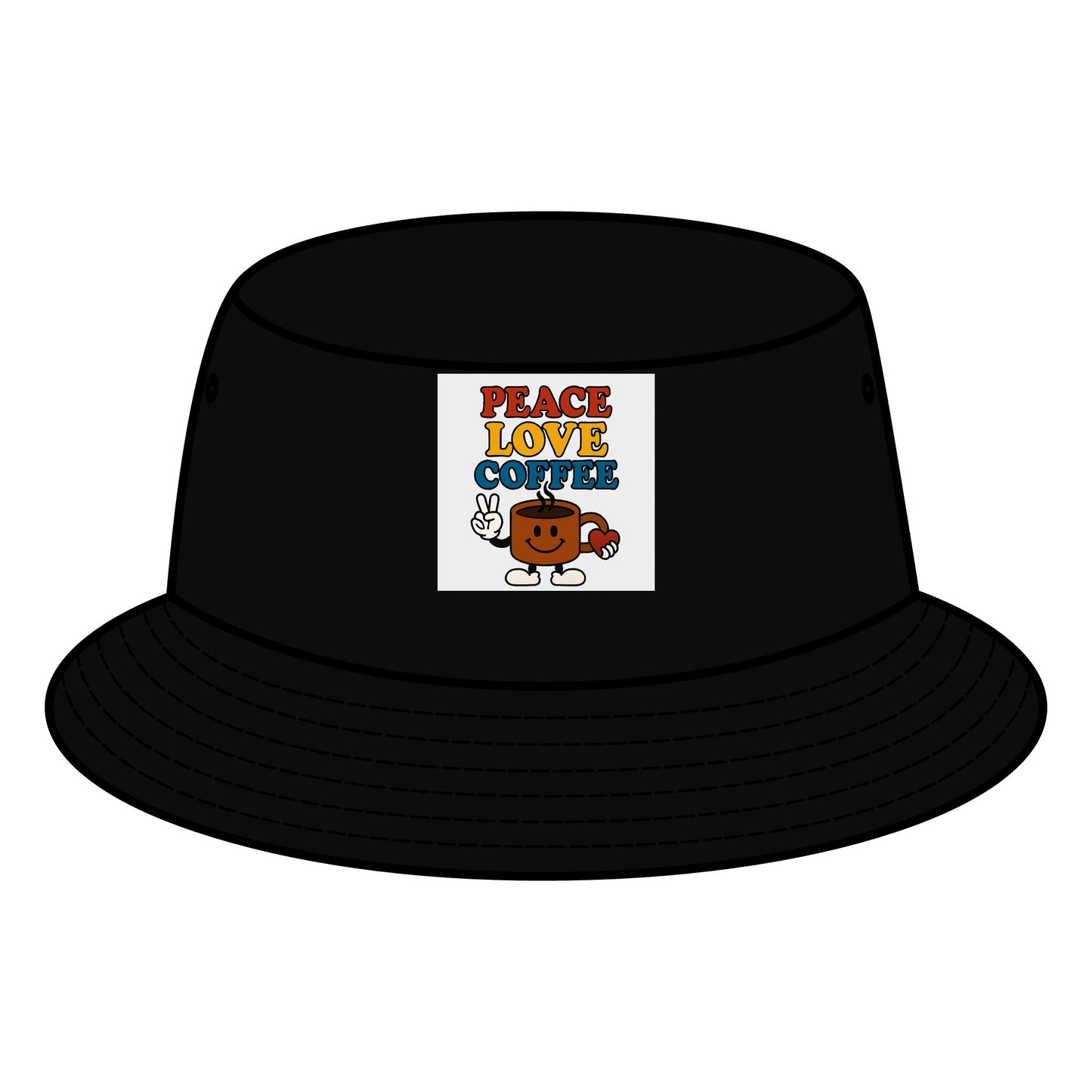 Peace Love Coffee Bucket Hat - Fun Summer Accessory, Perfect Gift for Coffee Lovers, Festival Wear, Casual Outing Gear, Stylish Sun [...]