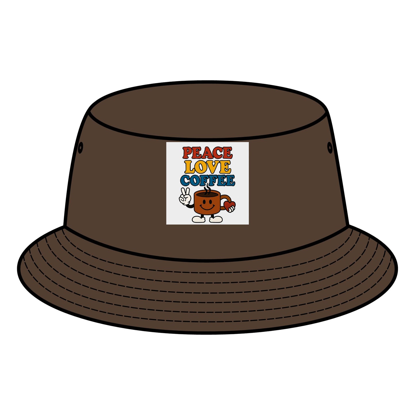 Peace Love Coffee Bucket Hat - Fun Summer Accessory, Perfect Gift for Coffee Lovers, Festival Wear, Casual Outing Gear, Stylish Sun [...]
