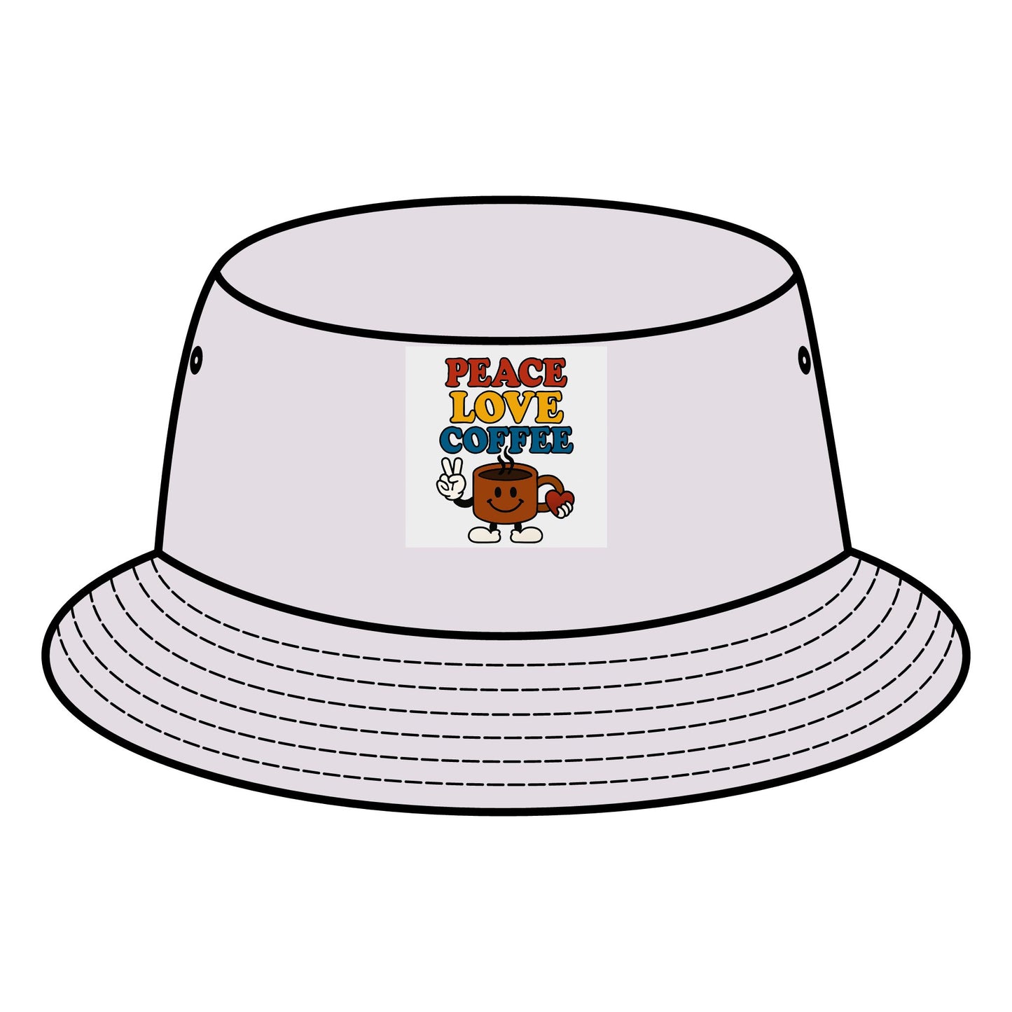 Peace Love Coffee Bucket Hat - Fun Summer Accessory, Perfect Gift for Coffee Lovers, Festival Wear, Casual Outing Gear, Stylish Sun [...]