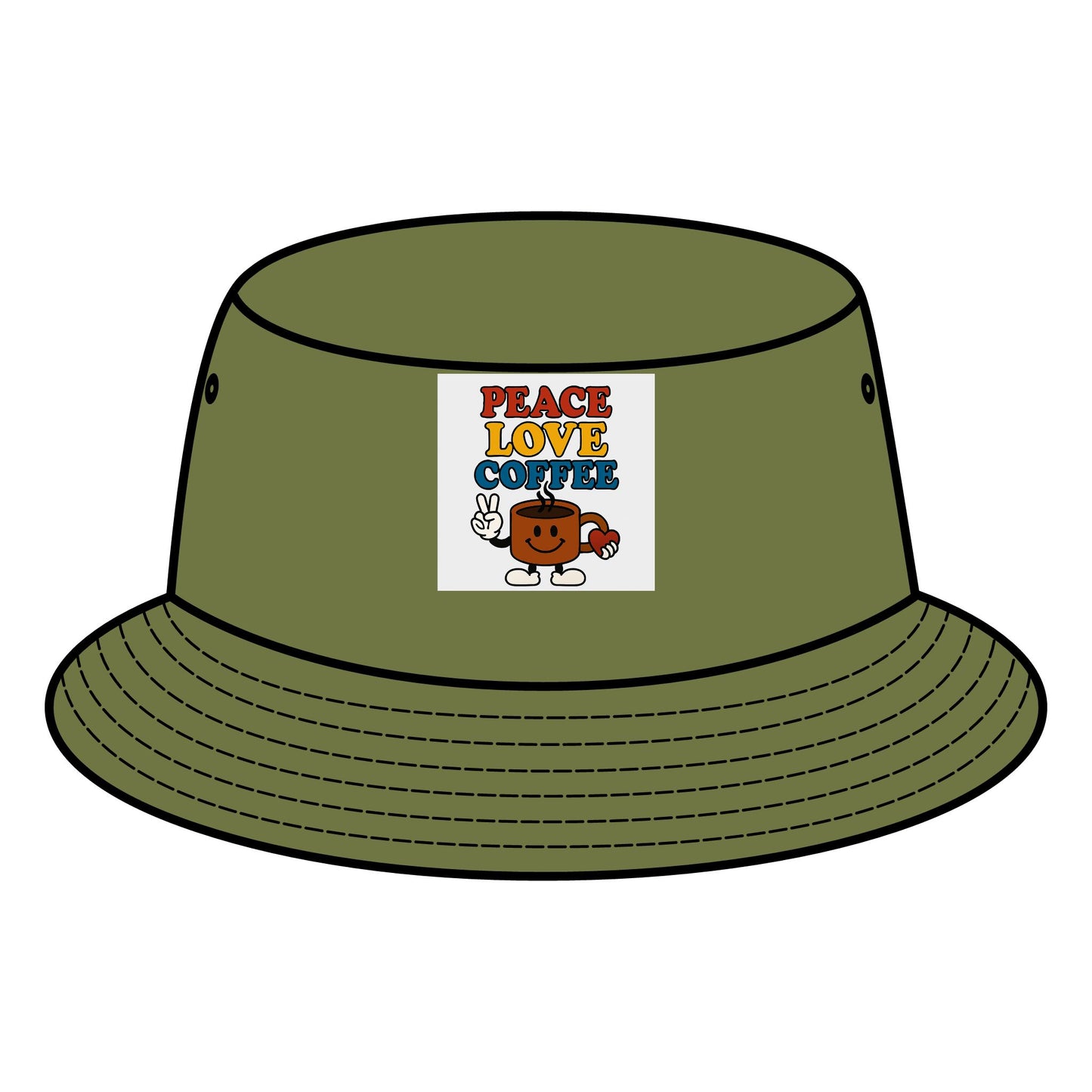Peace Love Coffee Bucket Hat - Fun Summer Accessory, Perfect Gift for Coffee Lovers, Festival Wear, Casual Outing Gear, Stylish Sun [...]