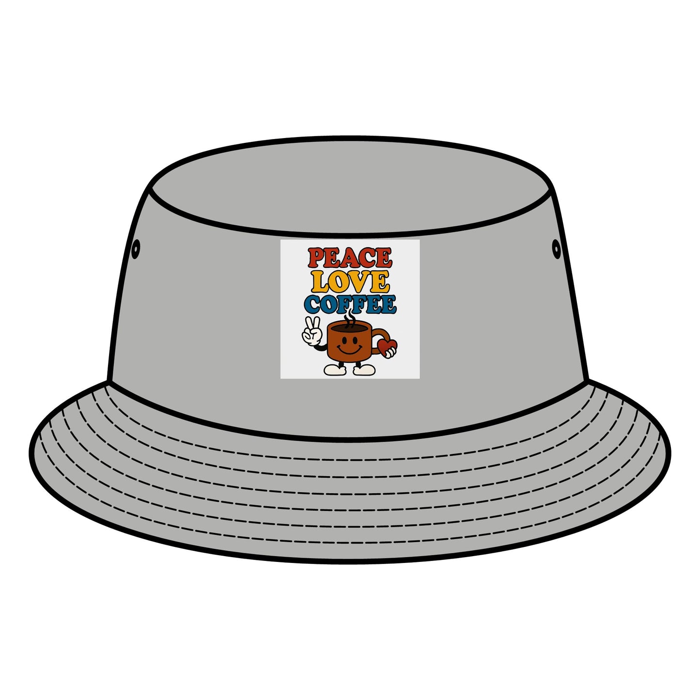 Peace Love Coffee Bucket Hat - Fun Summer Accessory, Perfect Gift for Coffee Lovers, Festival Wear, Casual Outing Gear, Stylish Sun [...]