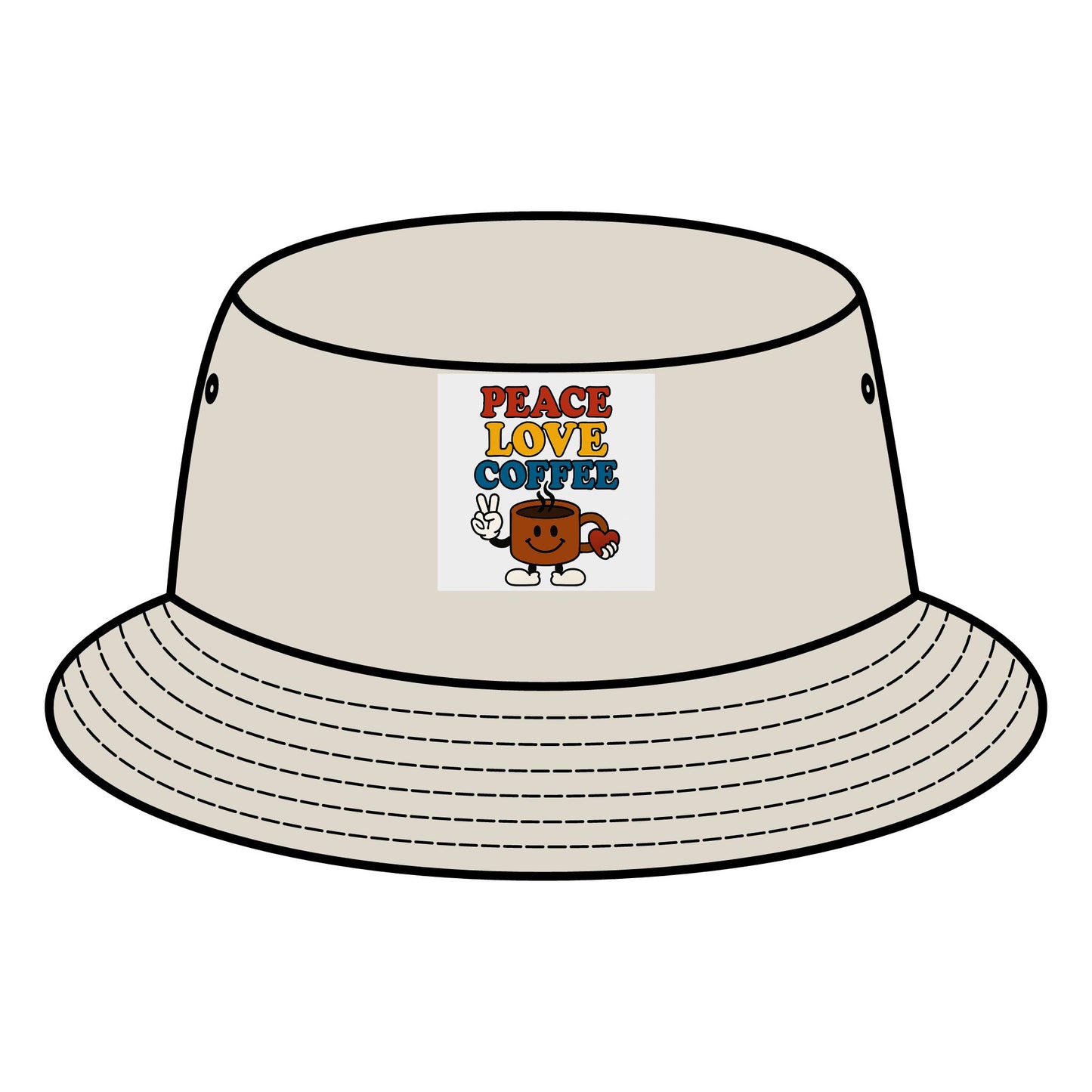 Peace Love Coffee Bucket Hat - Fun Summer Accessory, Perfect Gift for Coffee Lovers, Festival Wear, Casual Outing Gear, Stylish Sun [...]
