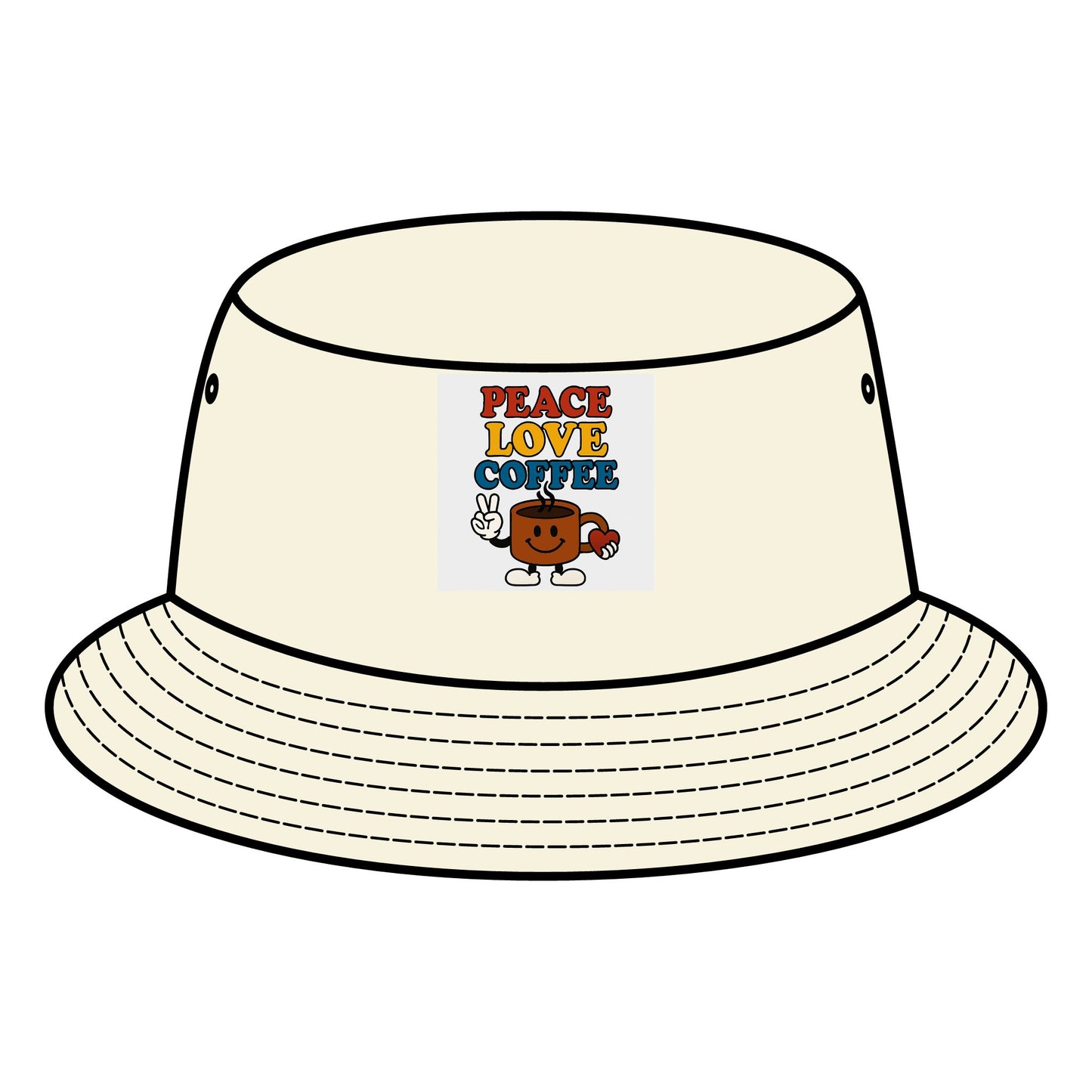 Peace Love Coffee Bucket Hat - Fun Summer Accessory, Perfect Gift for Coffee Lovers, Festival Wear, Casual Outing Gear, Stylish Sun [...]