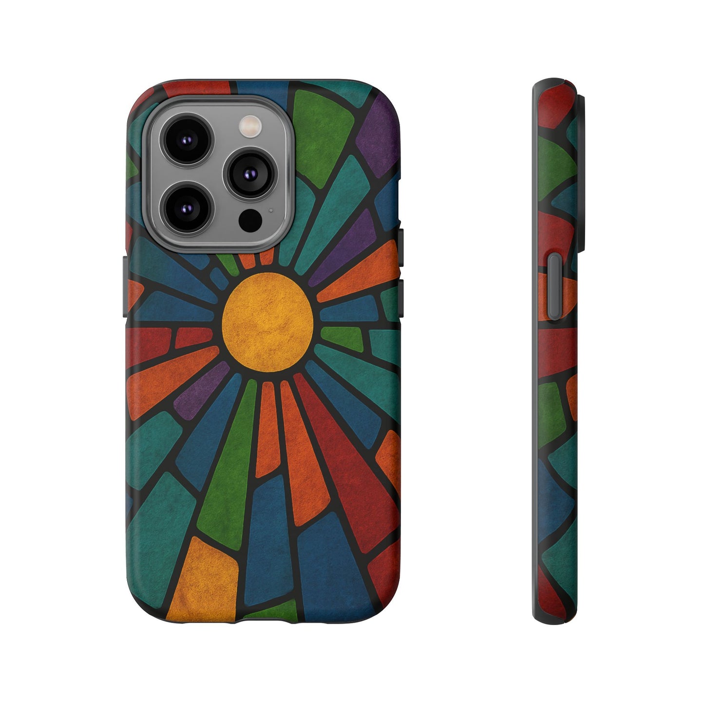 Colorful Stained Glass Phone Case, Tough Cases, Artistic Phone Cover, Vibrant Mobile Accessory, Unique Gift for Art Lovers