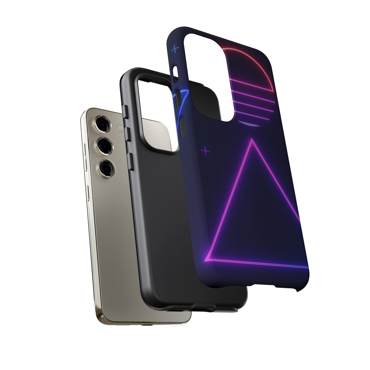 Retro Neon Phone Case, Tough Cases for iPhone, 80s Aesthetic Phone Cover, Abstract Neon Design, Gift for Tech Lovers
