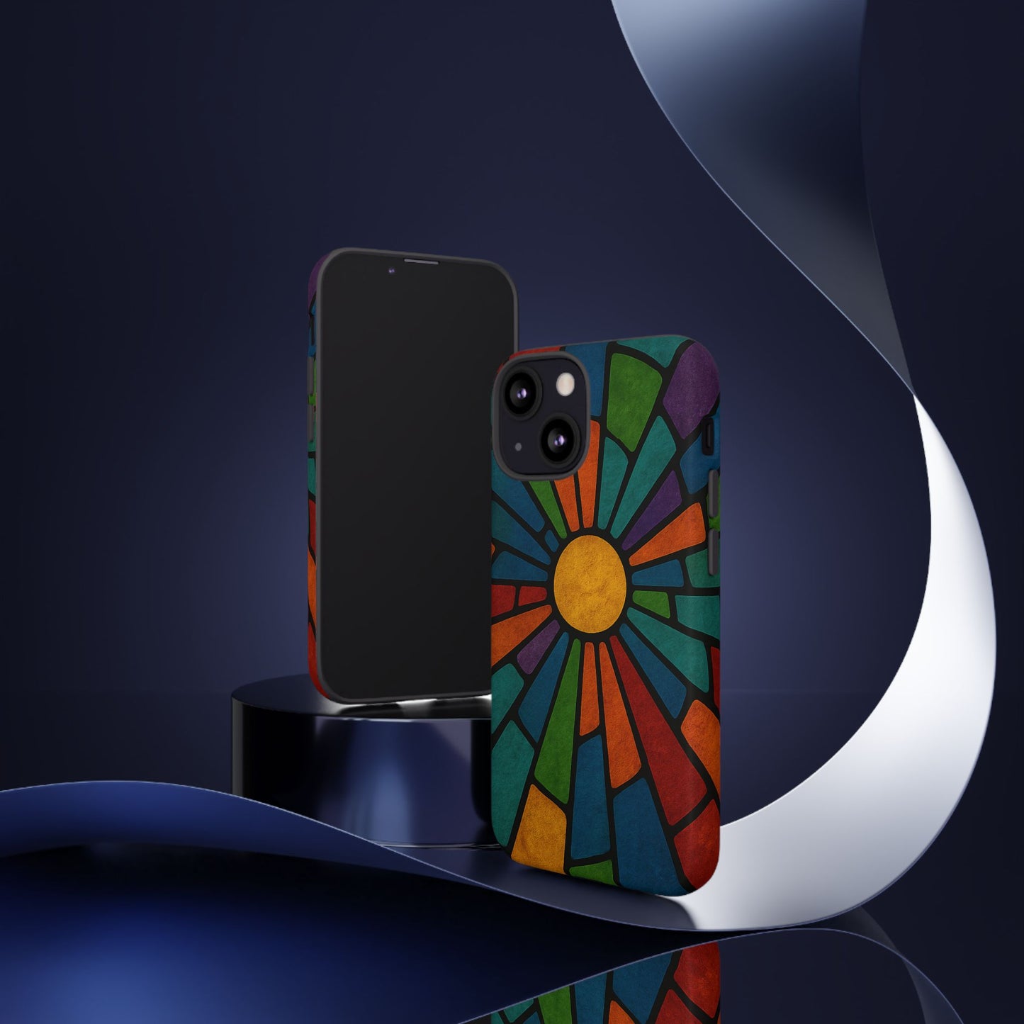 Colorful Stained Glass Phone Case, Tough Cases, Artistic Phone Cover, Vibrant Mobile Accessory, Unique Gift for Art Lovers