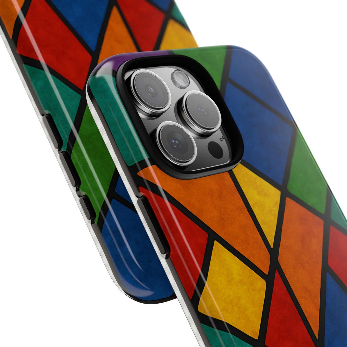 Colorful Phone Case, Stained Glass Pattern, Artistic Phone Cover, Unique Smartphone Protection, Vibrant Gift for All Occasions