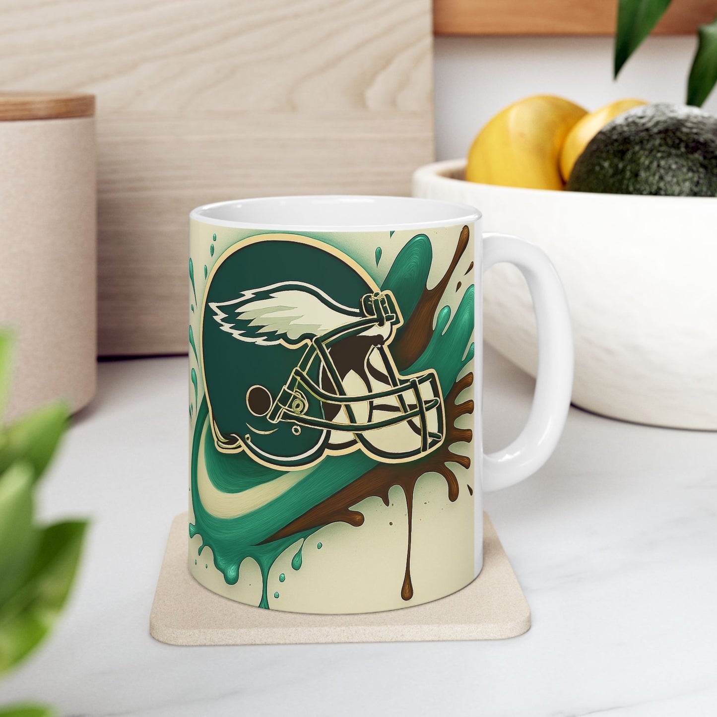 Sporty Ceramic Mug for Coffee Lovers, Fun Gift for Sports Fans, Unique Drinkware for Game Days, Personalized Team Mug, 11oz and 15oz Sizes