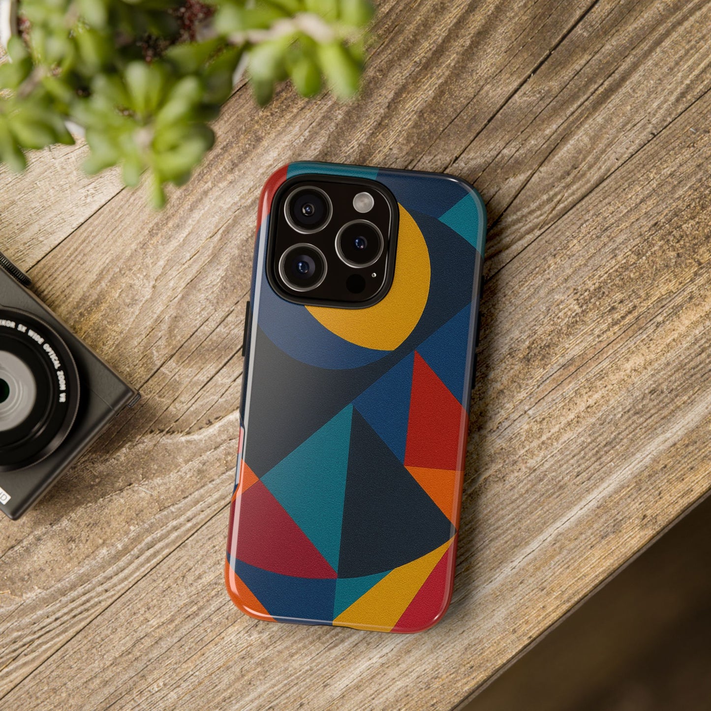 Vibrant Phone Case, Colorful Phone Cover, Geometric Design, Artistic Gift, Trendy Accessory, Vibrant Colors, Unique Design