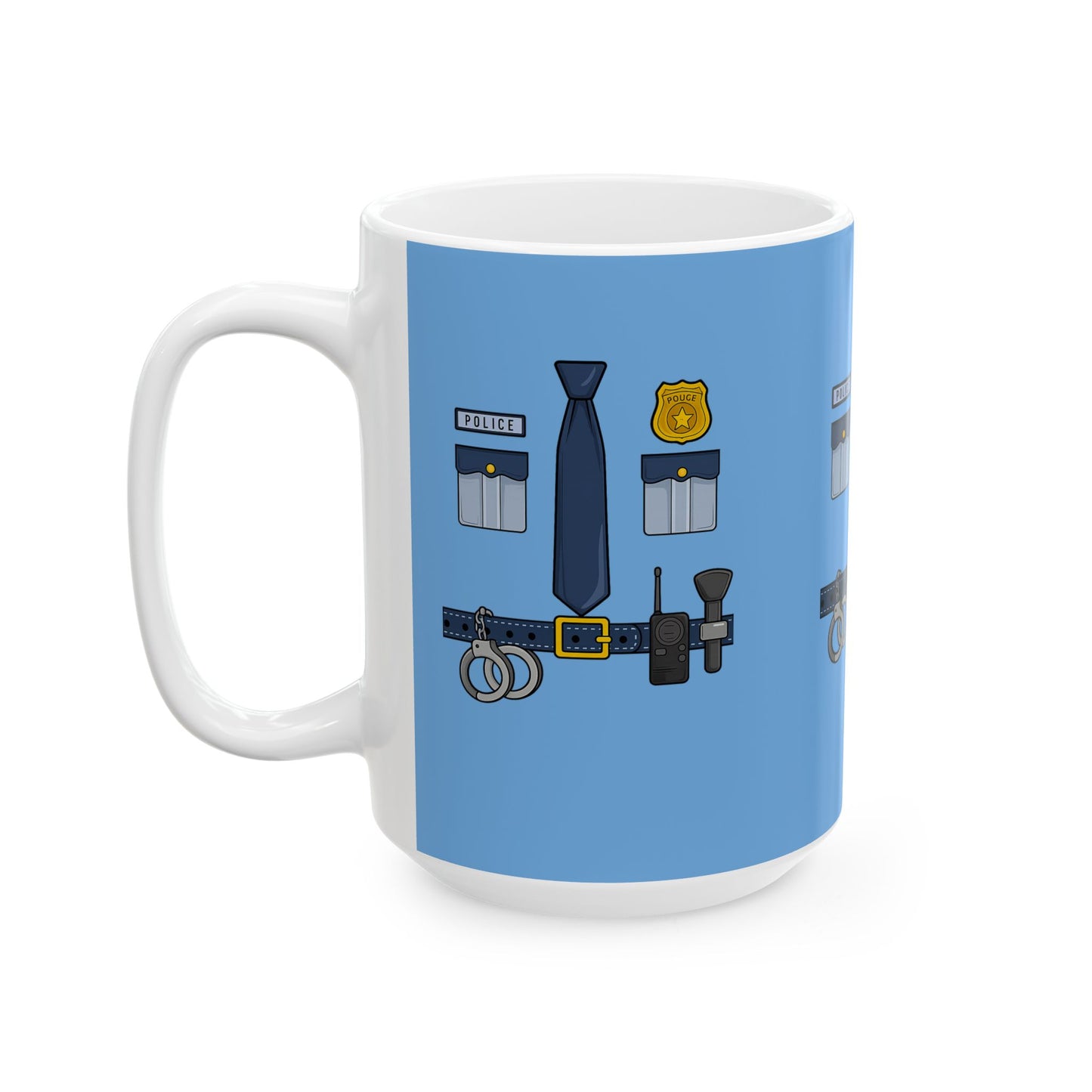 Police-Themed Ceramic Mug: Law Enforcement Gift, Cop Appreciation, Blue Line Support, Funny Police Coffee Cup, Officer Present
