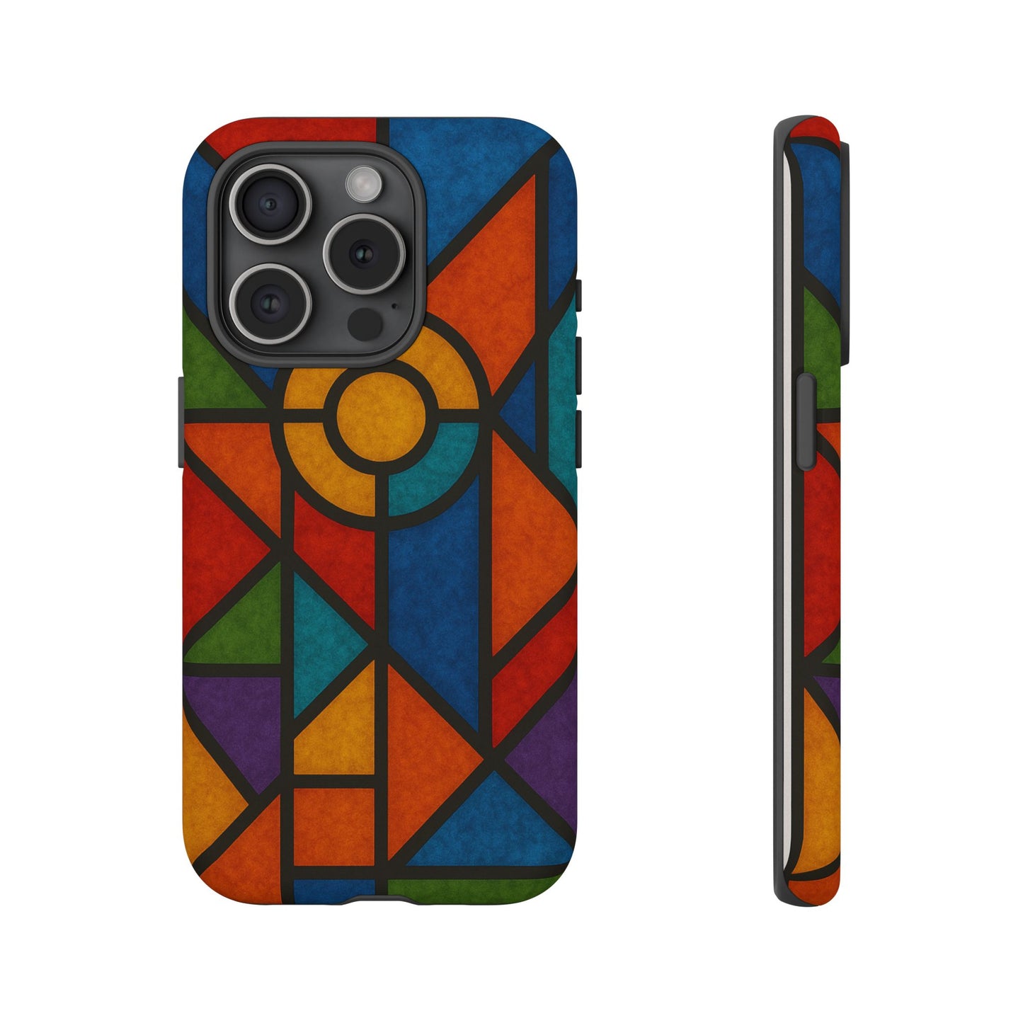 Colorful Stained Glass Phone Case, Artistic Phone Cover, Vibrant Protective Case, Unique Gift for Art Lovers, Stylish Smartphone Accessory