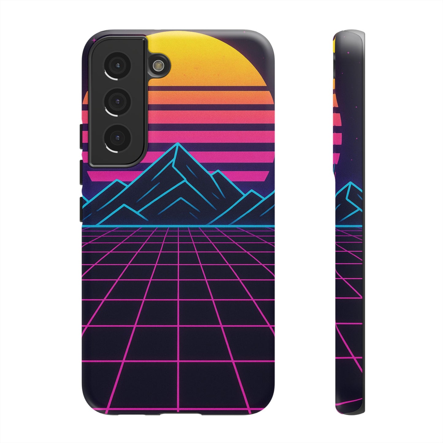 Retro Sunset Phone Case, Vintage Neon Case, 80s Aesthetic Cover, Gift for Tech Lovers, Unique Phone Accessories