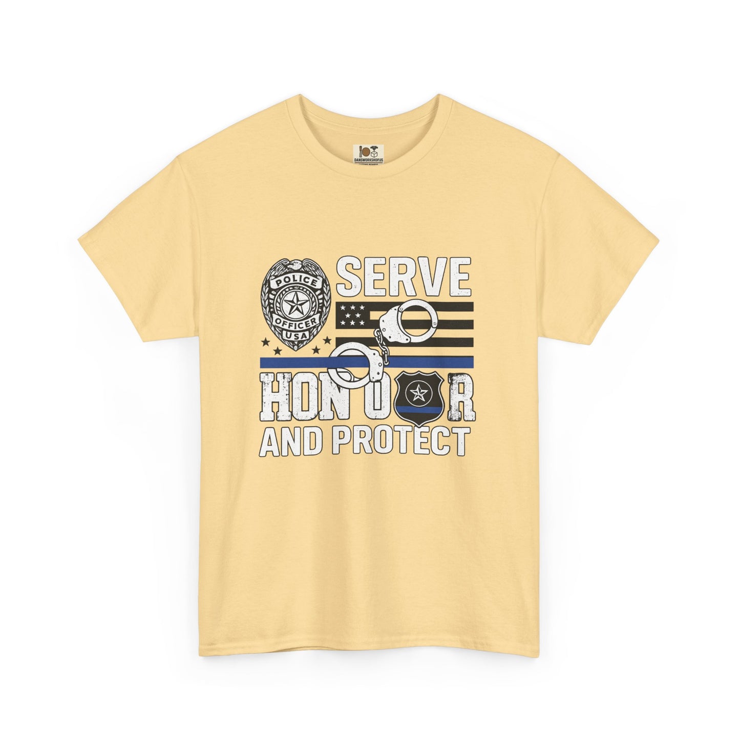 Honor and Protect Tee, Unisex Cotton T-Shirt for Police Support, Serve and Honor Shirt, Gift for Officers, Law Enforcement Apparel