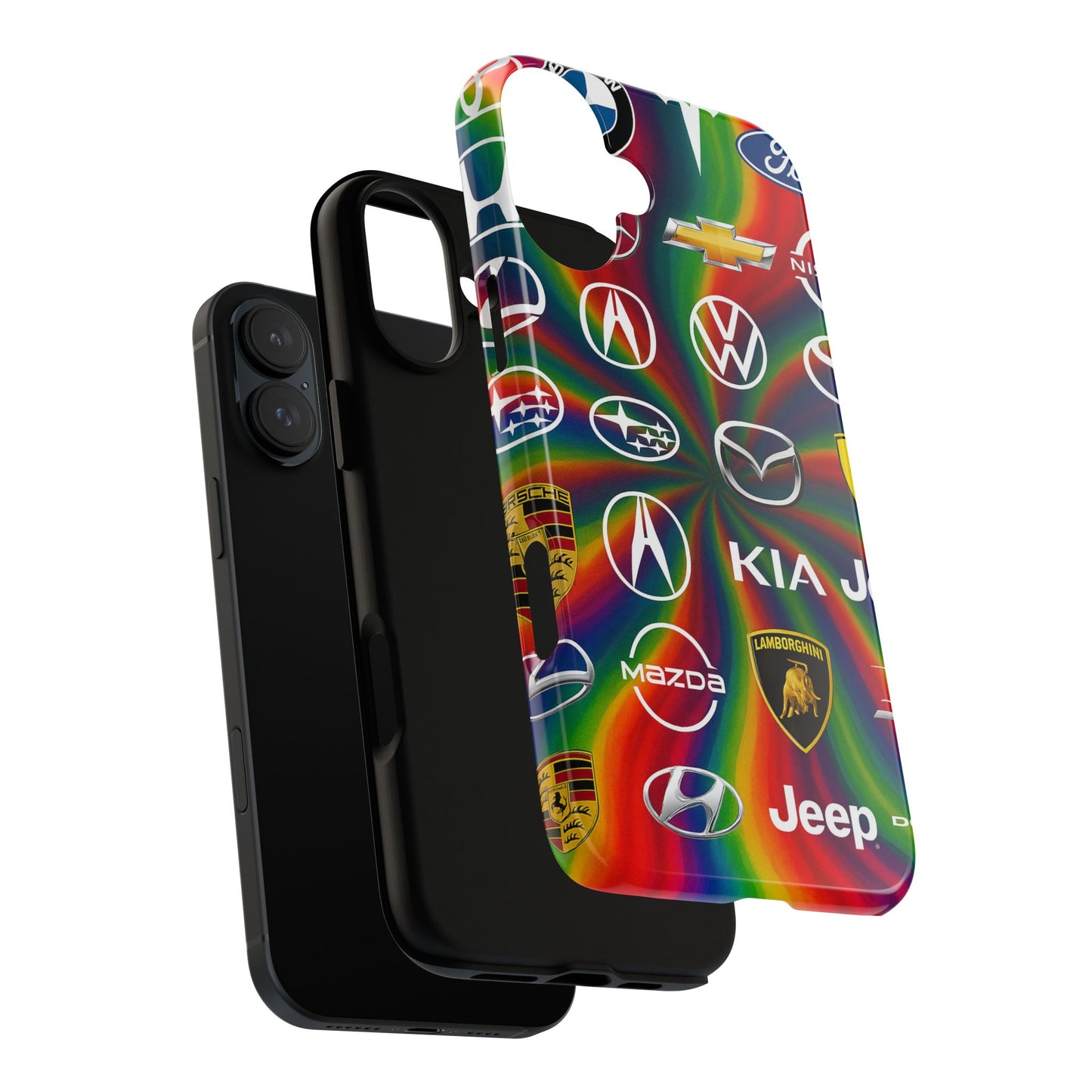Colorful Car Logos Phone Case - Vibrant Tough Cases for Auto Enthusiasts, Unique Gift for Birthdays, Car Events, and Holidays