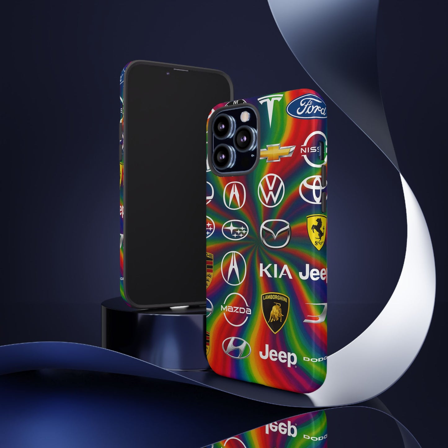 Colorful Car Logos Phone Case - Vibrant Tough Cases for Auto Enthusiasts, Unique Gift for Birthdays, Car Events, and Holidays