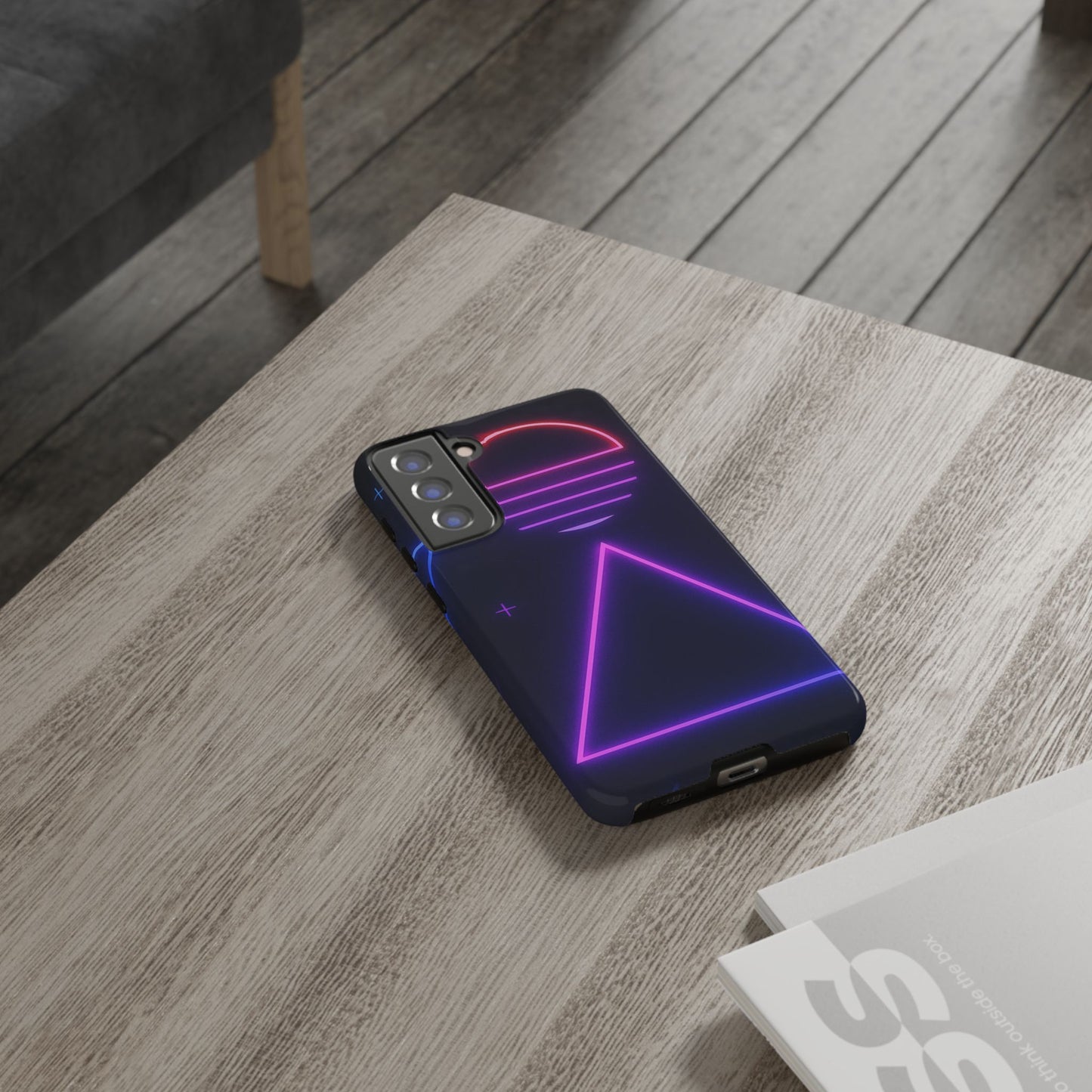 Retro Neon Phone Case, Tough Cases for iPhone, 80s Aesthetic Phone Cover, Abstract Neon Design, Gift for Tech Lovers