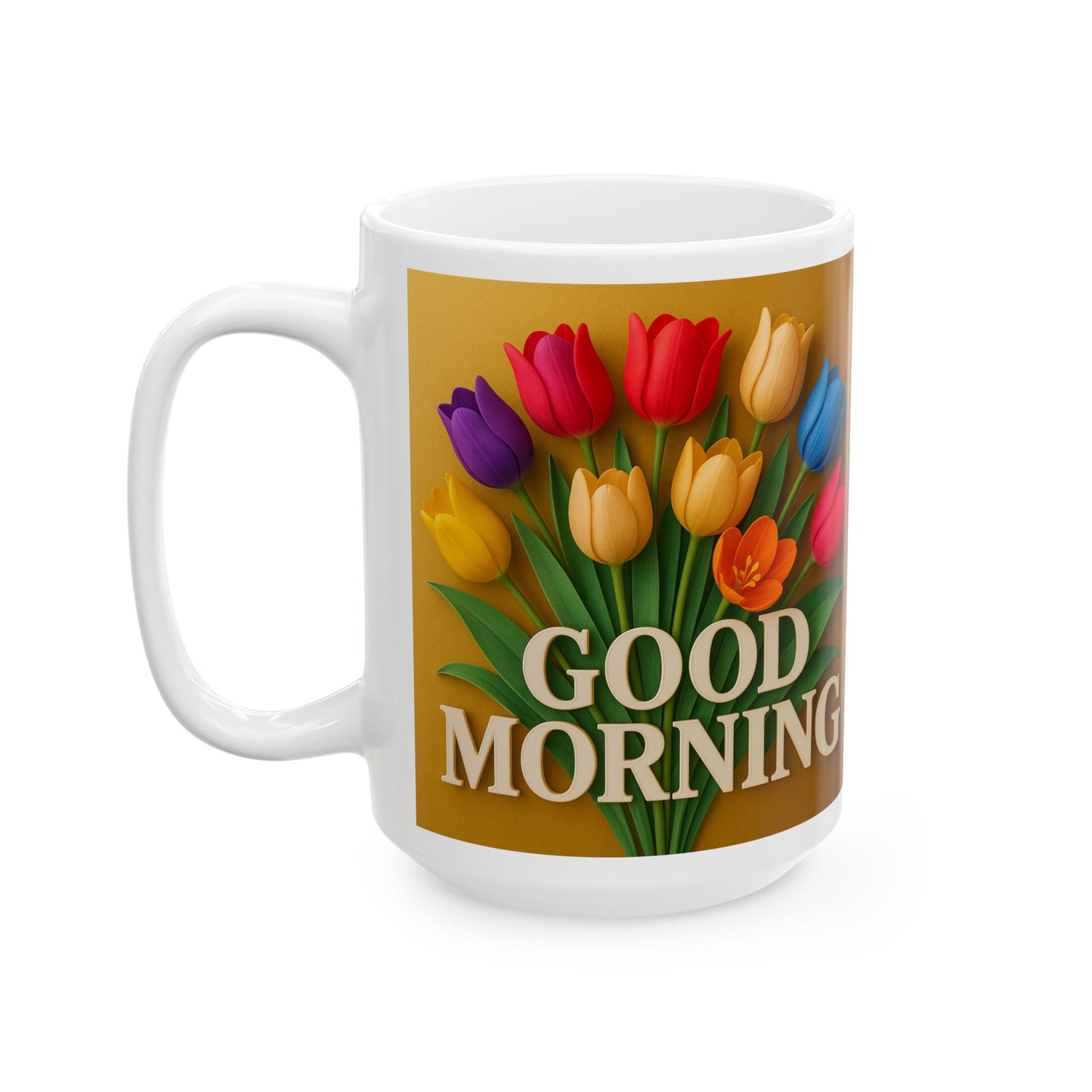 Bright Floral 'Good Morning' Ceramic Mug - Perfect for Gifts, Home Decor, [...]