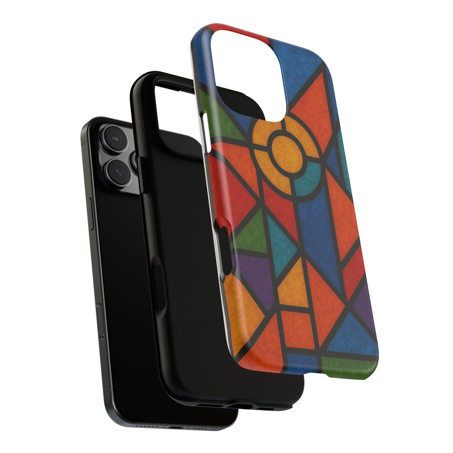 Colorful Stained Glass Phone Case, Artistic Phone Cover, Vibrant Protective Case, Unique Gift for Art Lovers, Stylish Smartphone Accessory