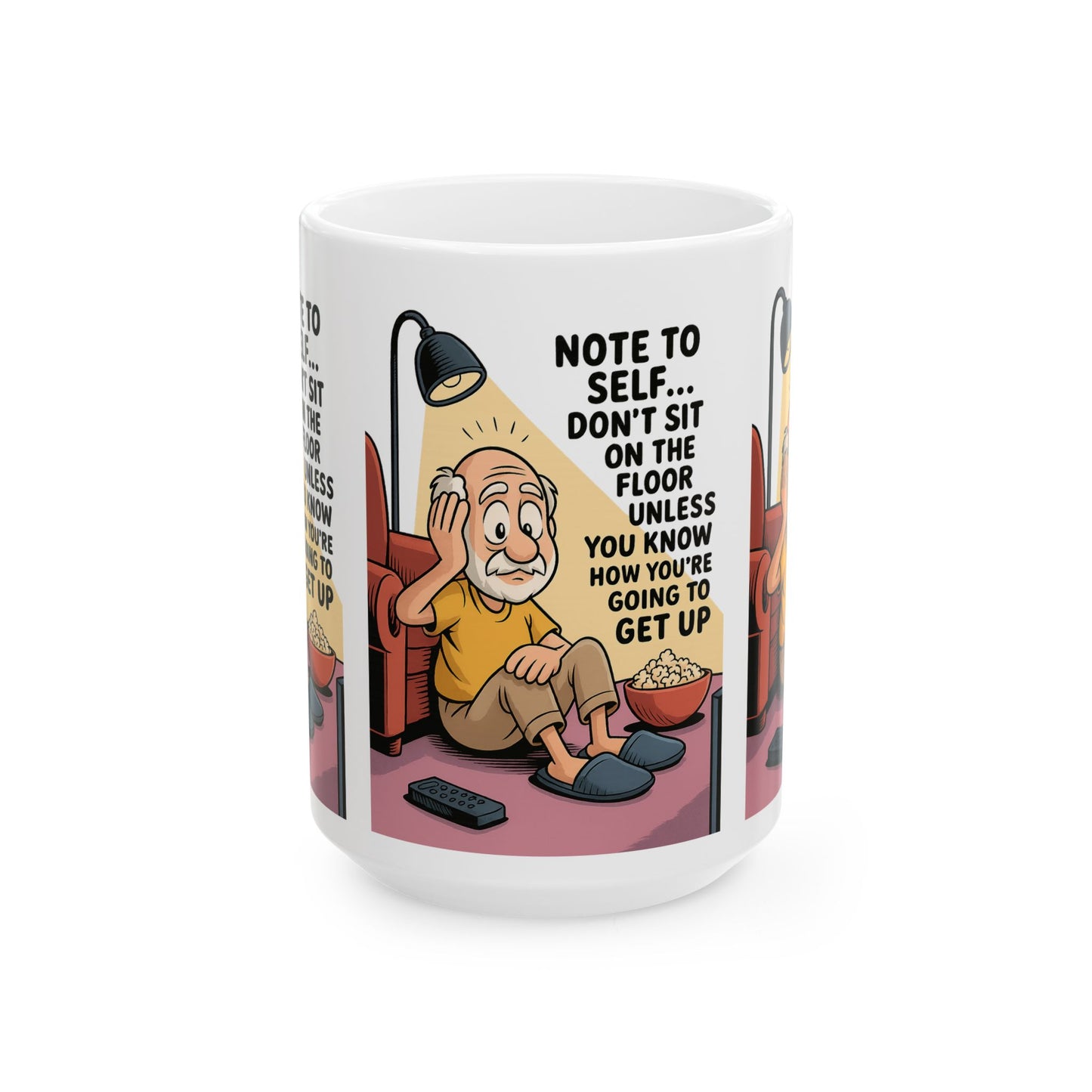 Humorous Ceramic Mug for Seniors, Funny Coffee Cup, Gag Gift, Retirement Present, Birthday Mug, Quirky Decor