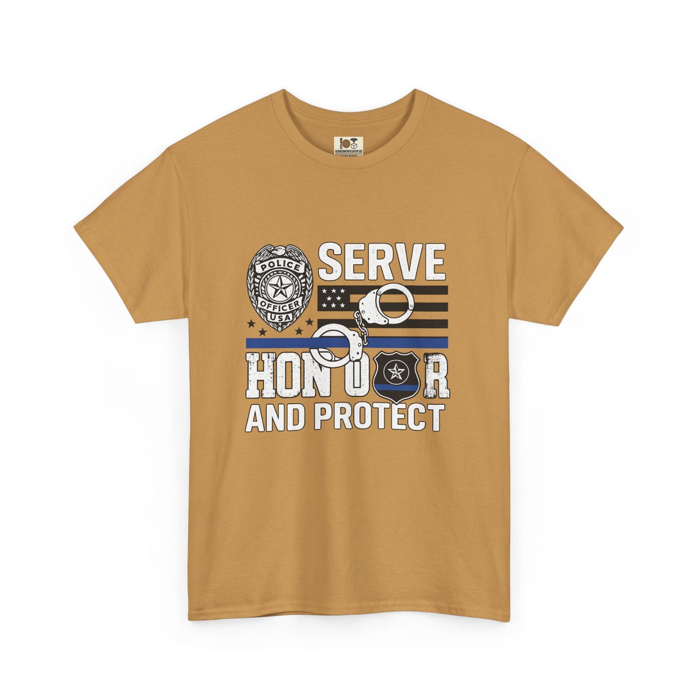 Honor and Protect Tee, Unisex Cotton T-Shirt for Police Support, Serve and Honor Shirt, Gift for Officers, Law Enforcement Apparel