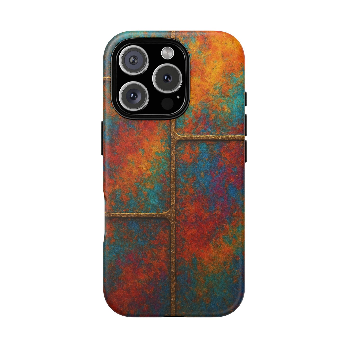 Colorful Textured Phone Case, Vibrant iPhone Cover, Tough Protective Shell, Unique Mobile Accessory, Artisan Phone Protection