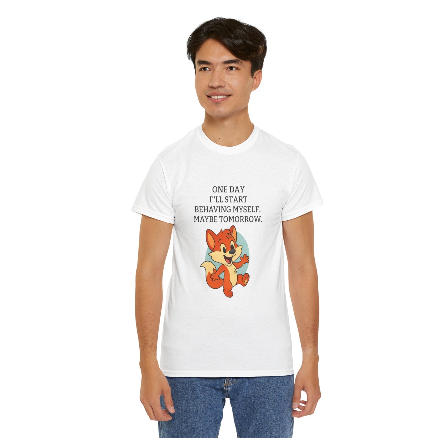 Playful Cartoon Tee - Funny Graphic T-Shirt, Unisex Heavy Cotton Shirt, Gift for Animal Lovers, Casual Wear