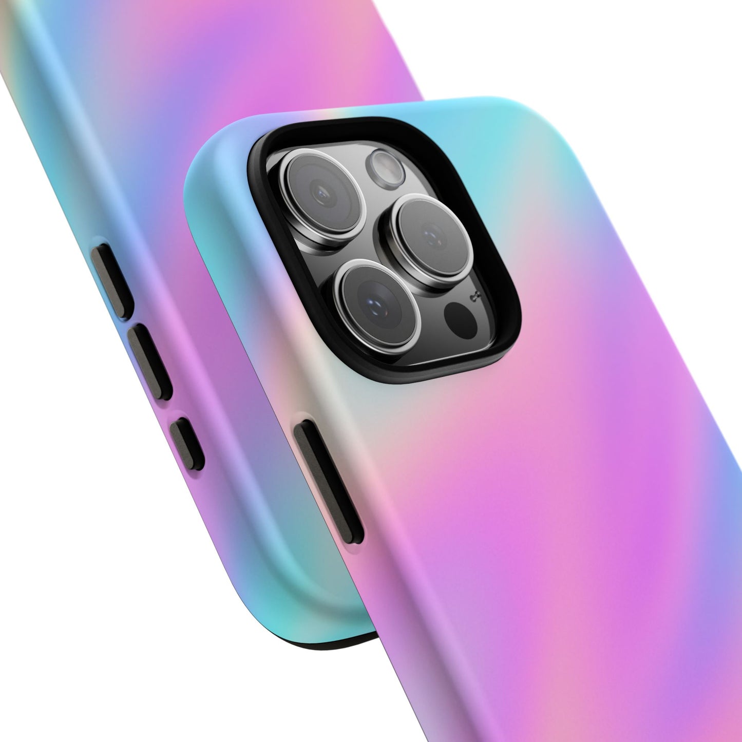 Colorful Holographic Phone Case, Tough Cases for iPhone, Trendy Phone Cover, Unique Gift for Her, Pastel Phone Accessory