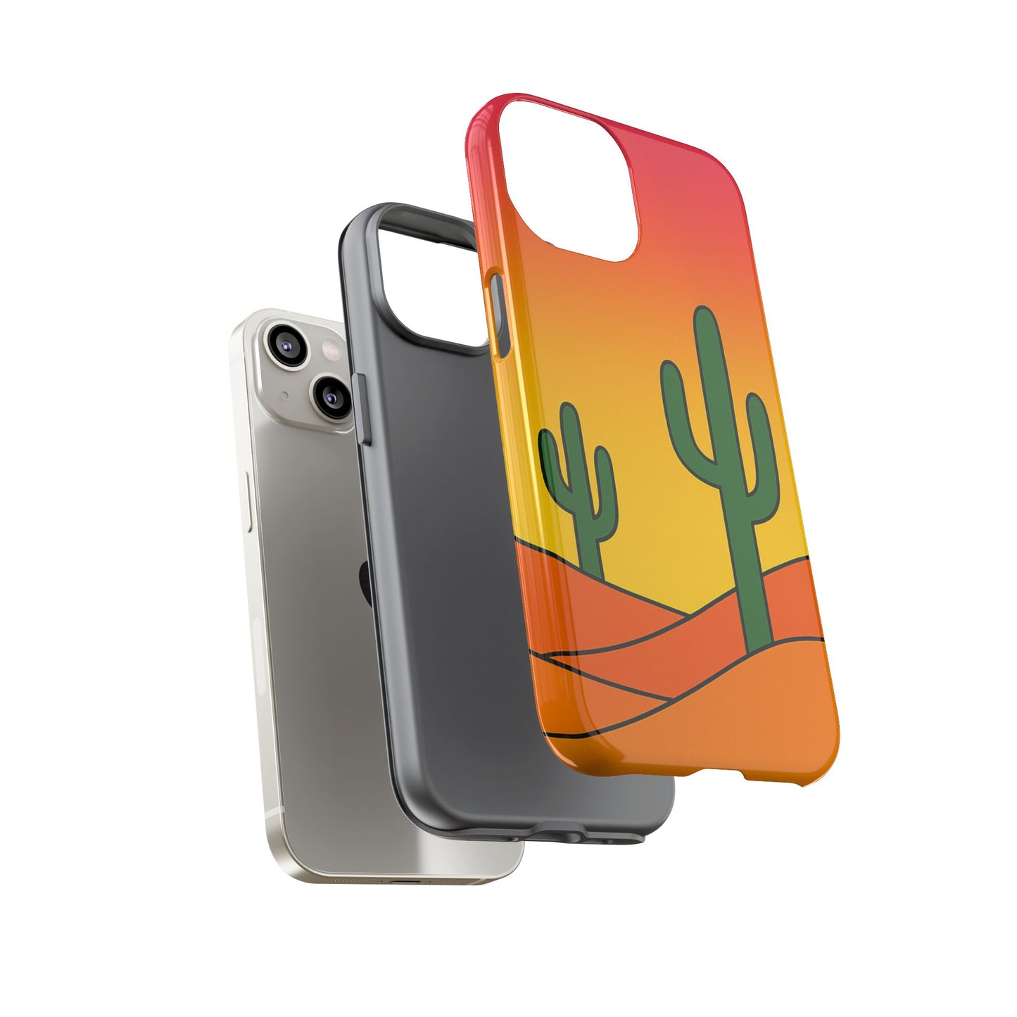 Desert Vibes Phone Case, Tough Cases, Cactus Design, Colorful Phone Cover, Summer Aesthetic, Unique Gift Idea